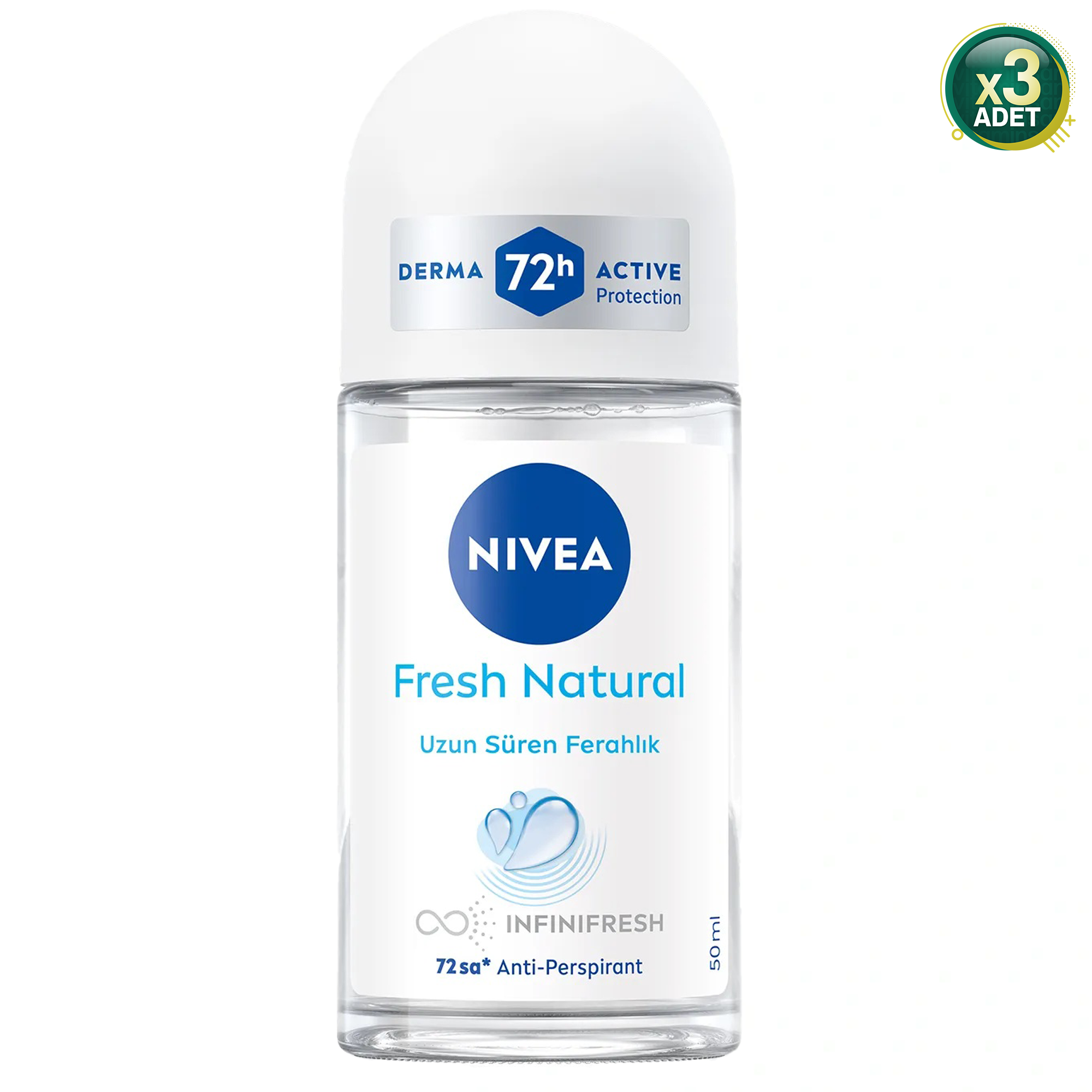 Nivea Fresh Natural Roll-On 50 ml 3 Adet