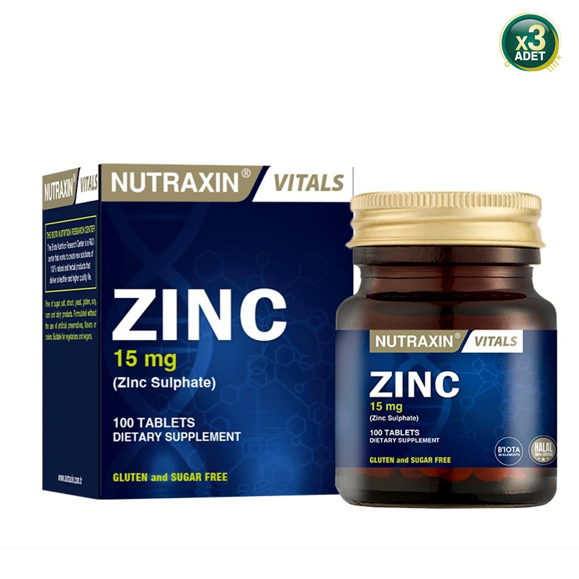 Nutraxin Zinc 15 Mg 100 Tablet 3 Kutu - --
