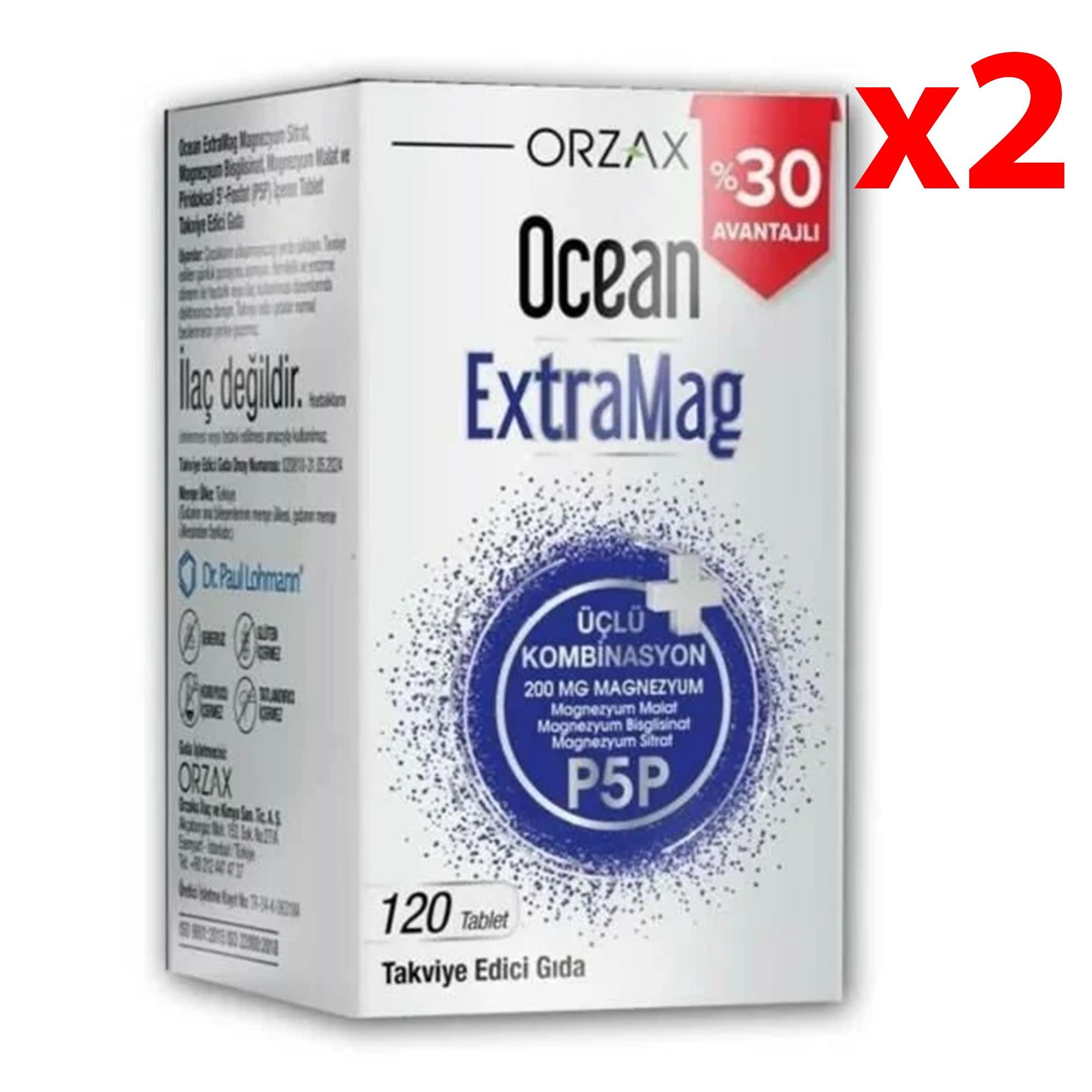 Ocean Extramag 120 Tablet 2 Adet (İlaç Kutusu Hediyeli)