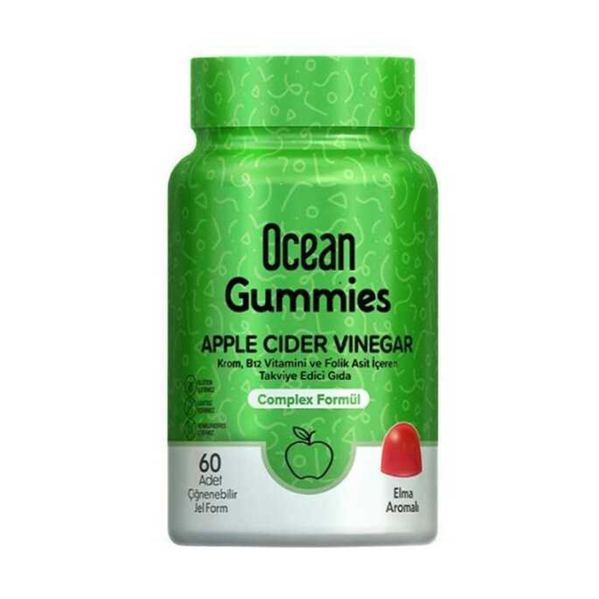 Ocean Gummies Apple Cider Vinegar 60 Çignenebilir Form