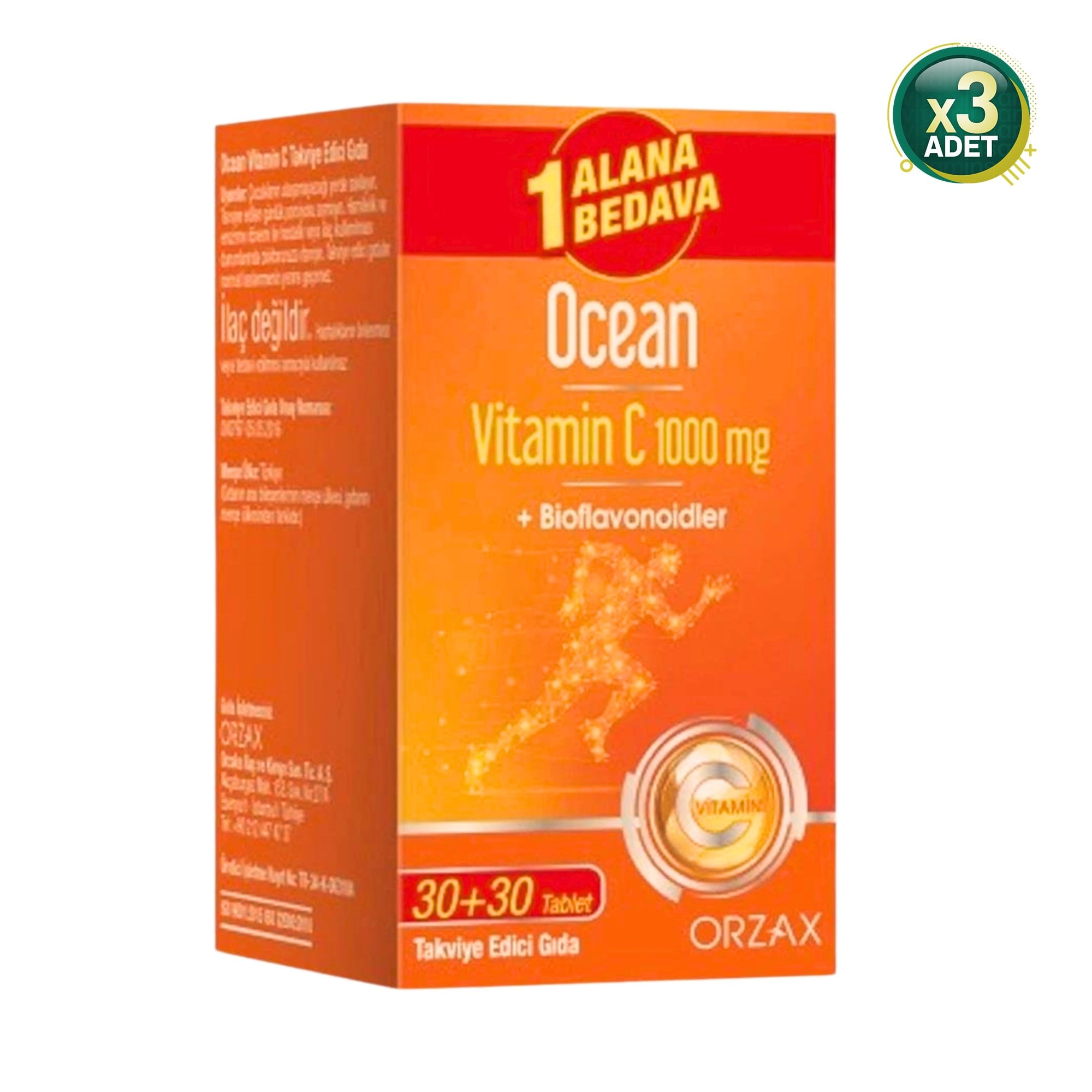 Ocean Vitamin C 1000 mg 30+30 Tablet 3 Adet