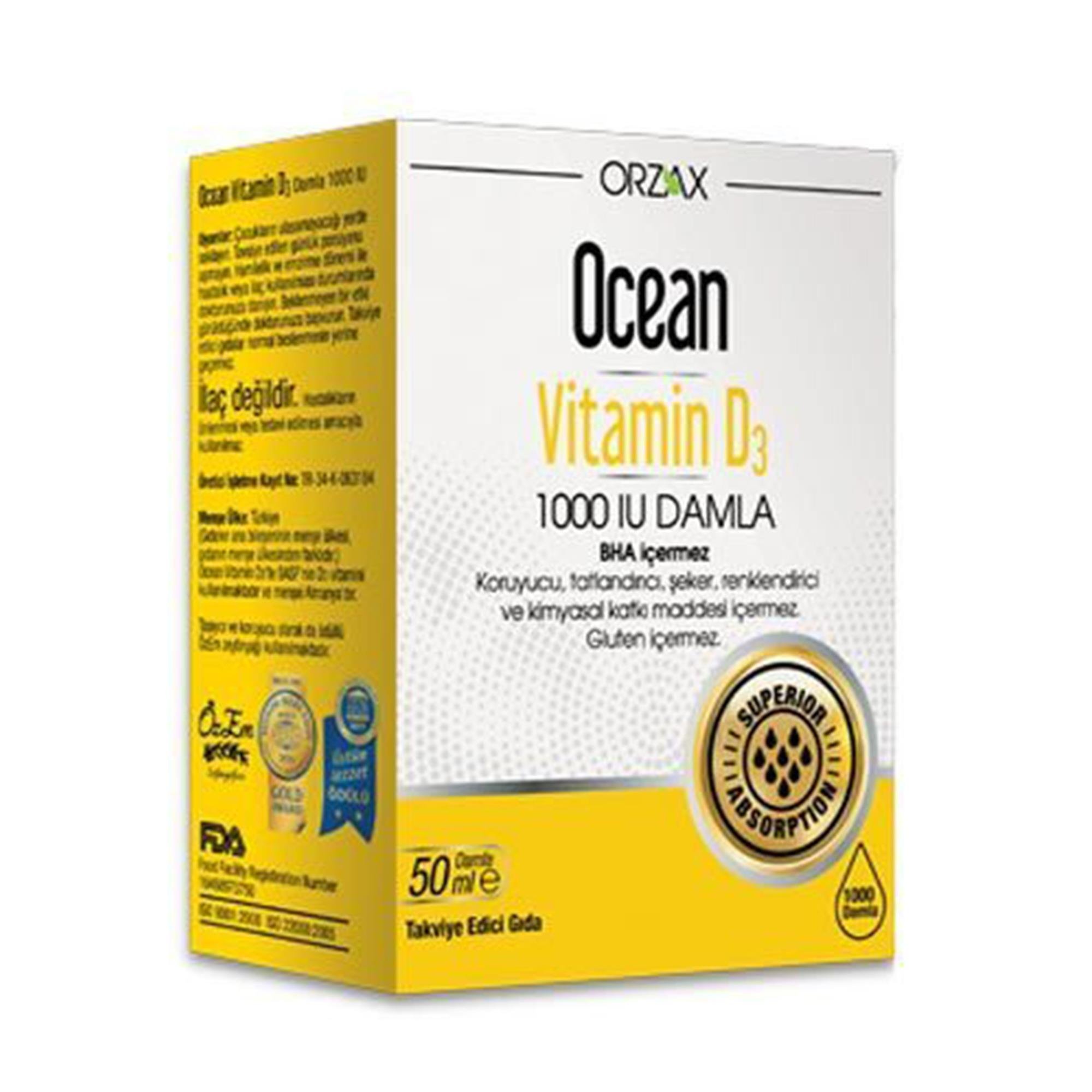 Ocean Vitamin D3 1000 IU Damla 50 ml
