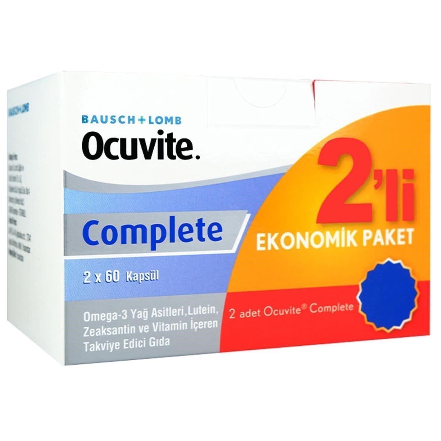 Bausch + Lomb Ocuvite Complete 2 x 60 Kapsül Ekonomik Paket