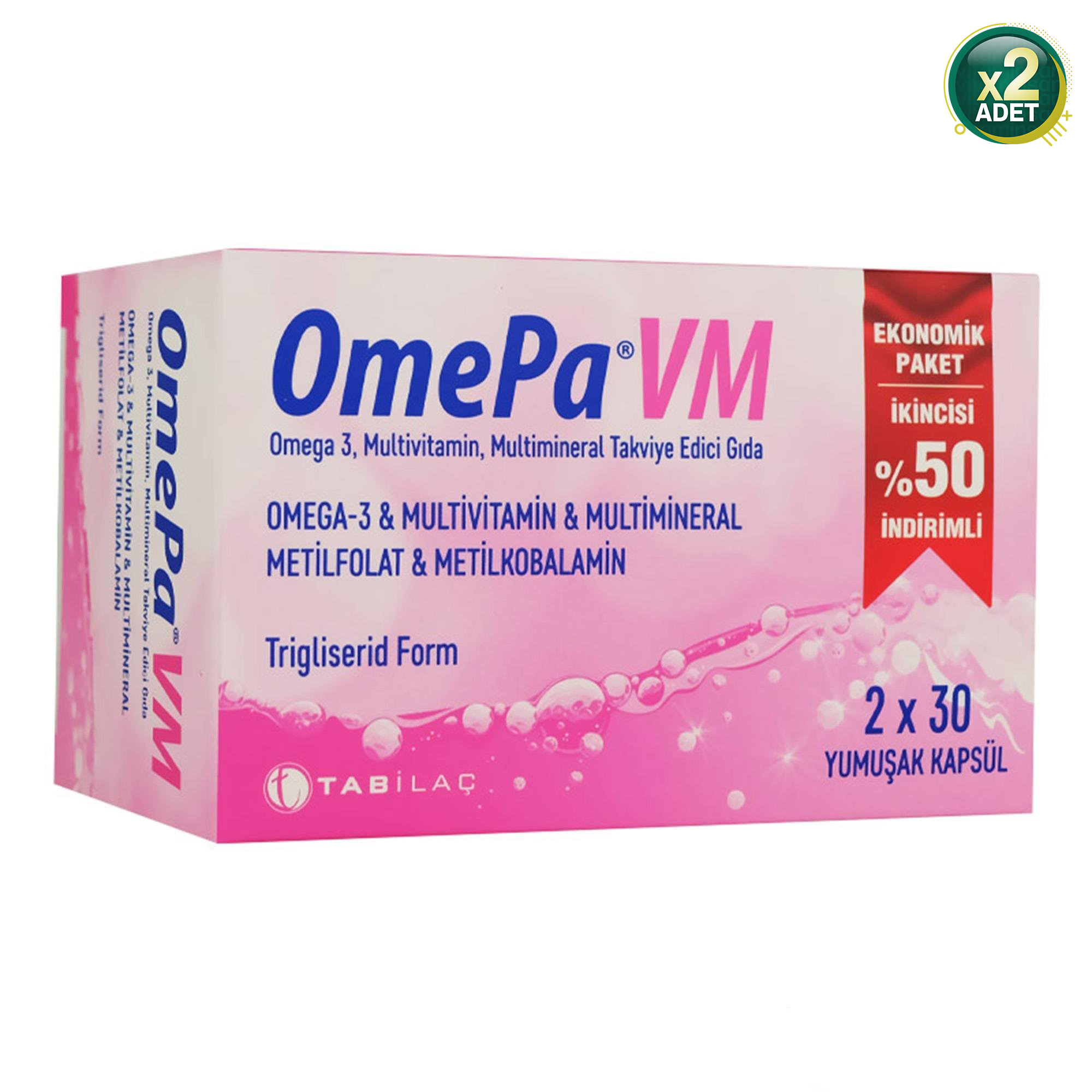 Omepa VM 30 Yumuşak Kapsül - İkincisi %50 İndirimli 2 Adet
