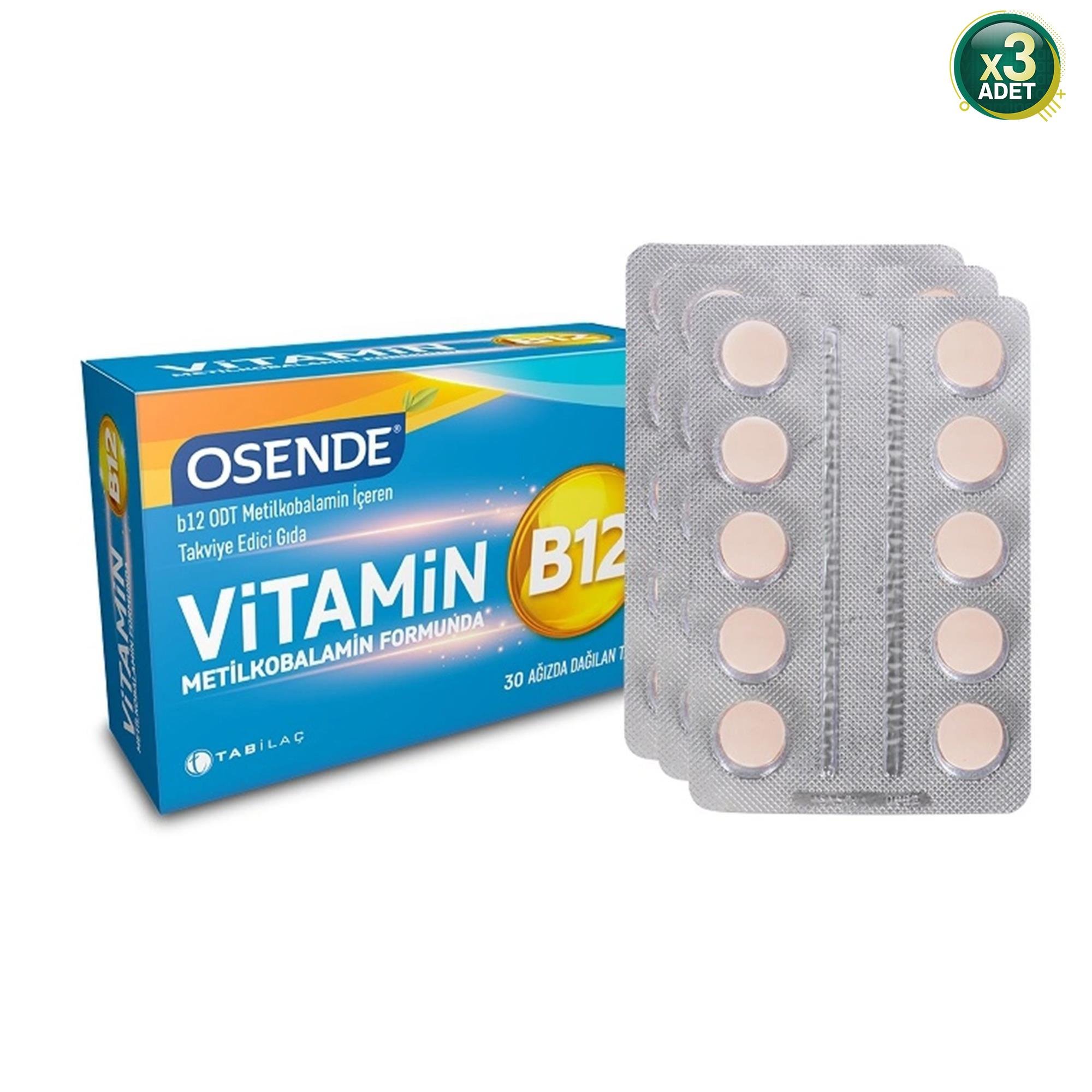 Osende Vitamin B12 30 Tablet 3 Adet
