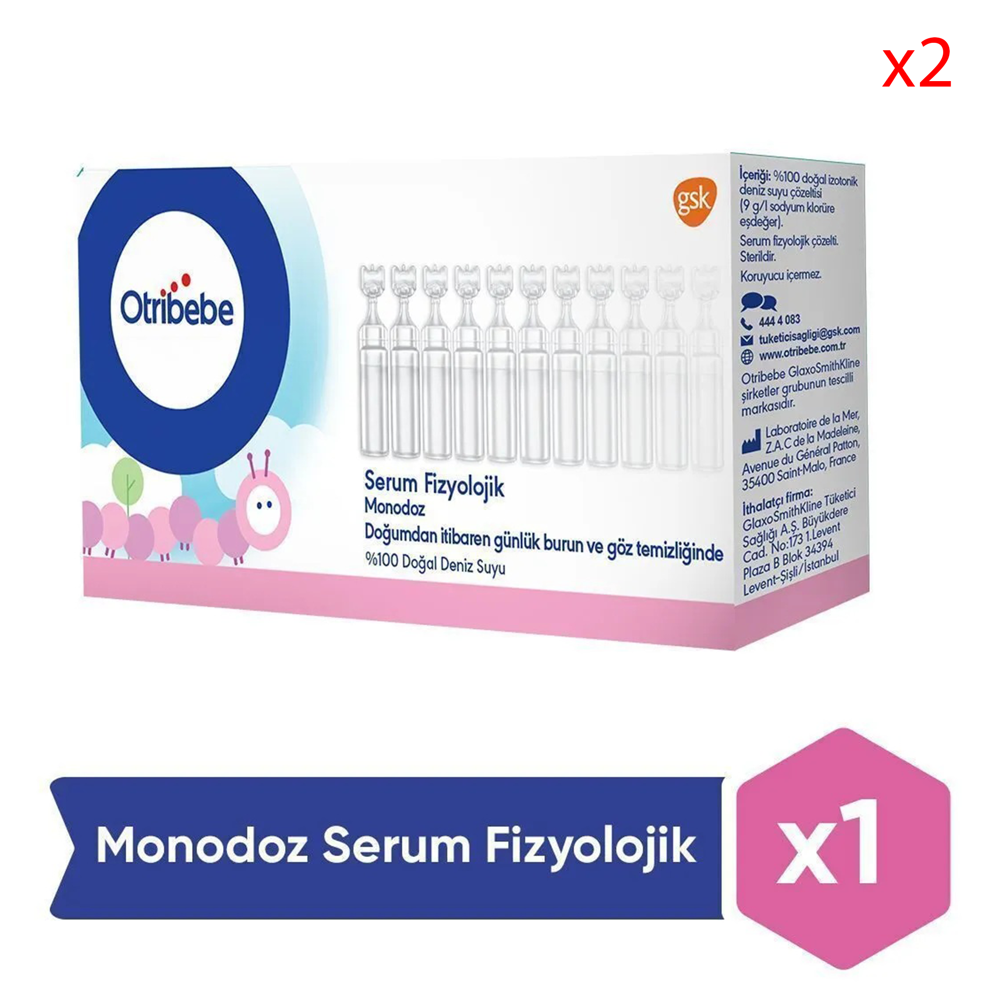 Otribebe Monodoz Serum Fizyolojik 20 Flakon X 2 Adet