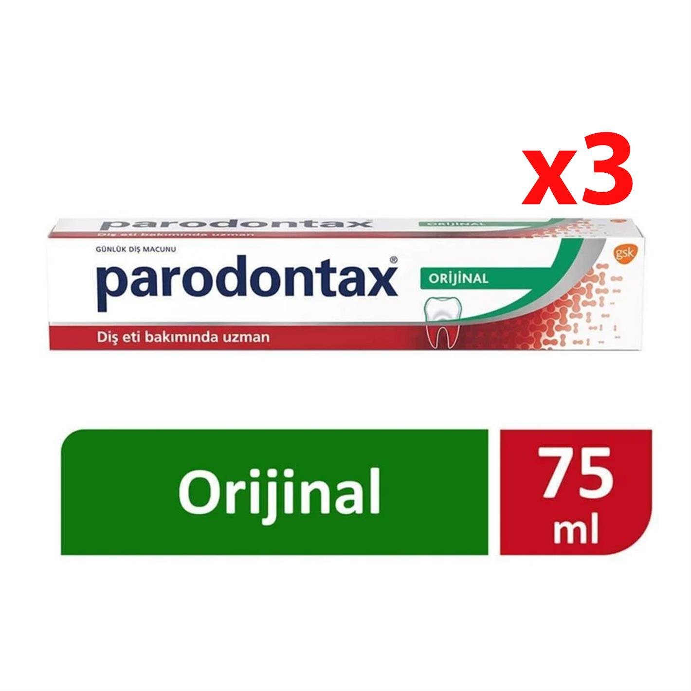 Parodontax Orijinal Diş Macunu 75 ml 3 Adet