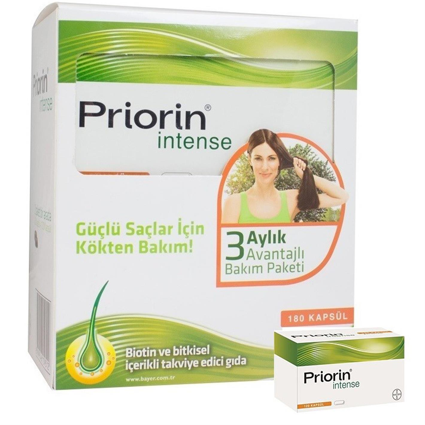 Bayer Priorin Intense 3 Aylık Avantajlı Paket 120 + 60 Kapsül