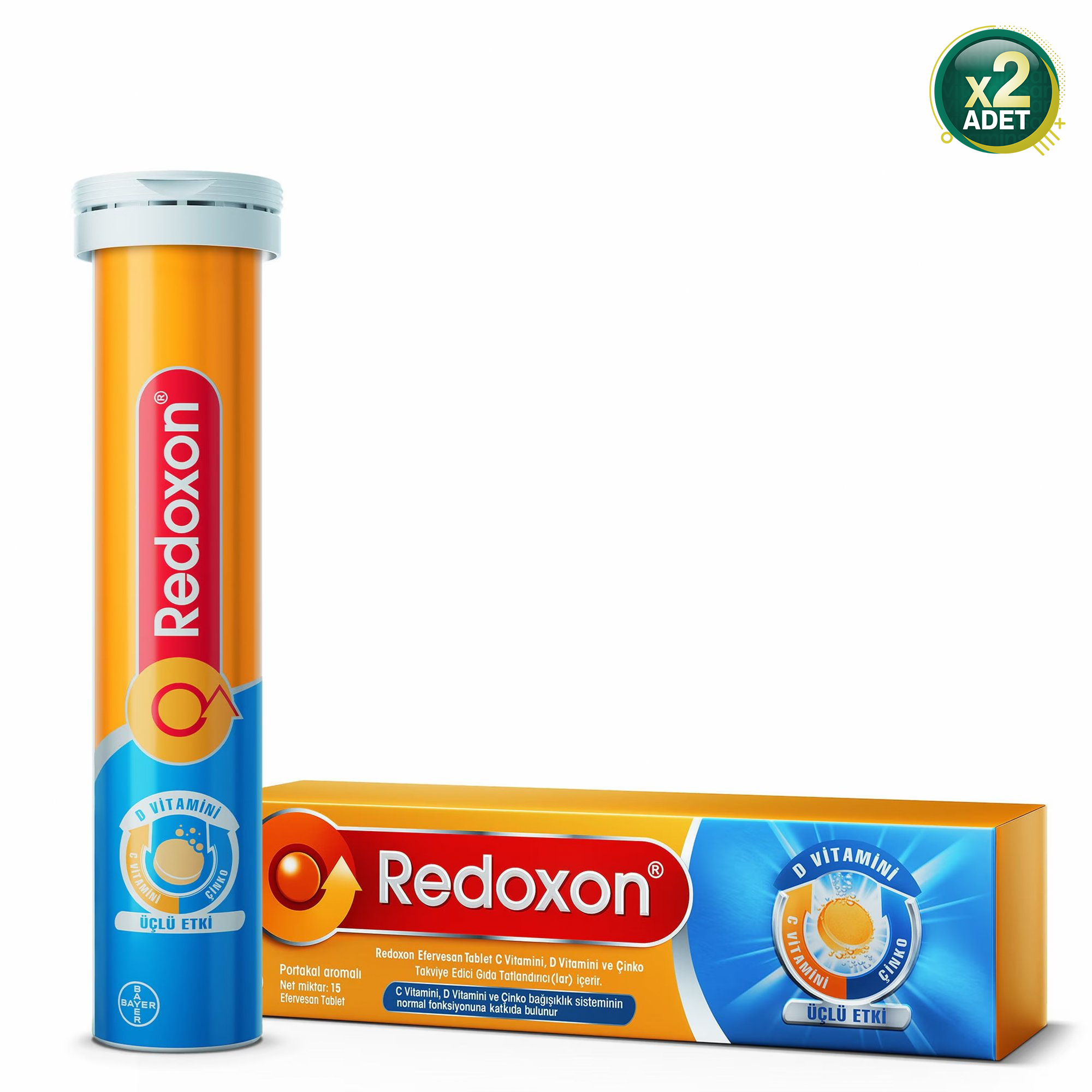 Redoxon Üçlü Etki 15 Efervesan Tablet 2li