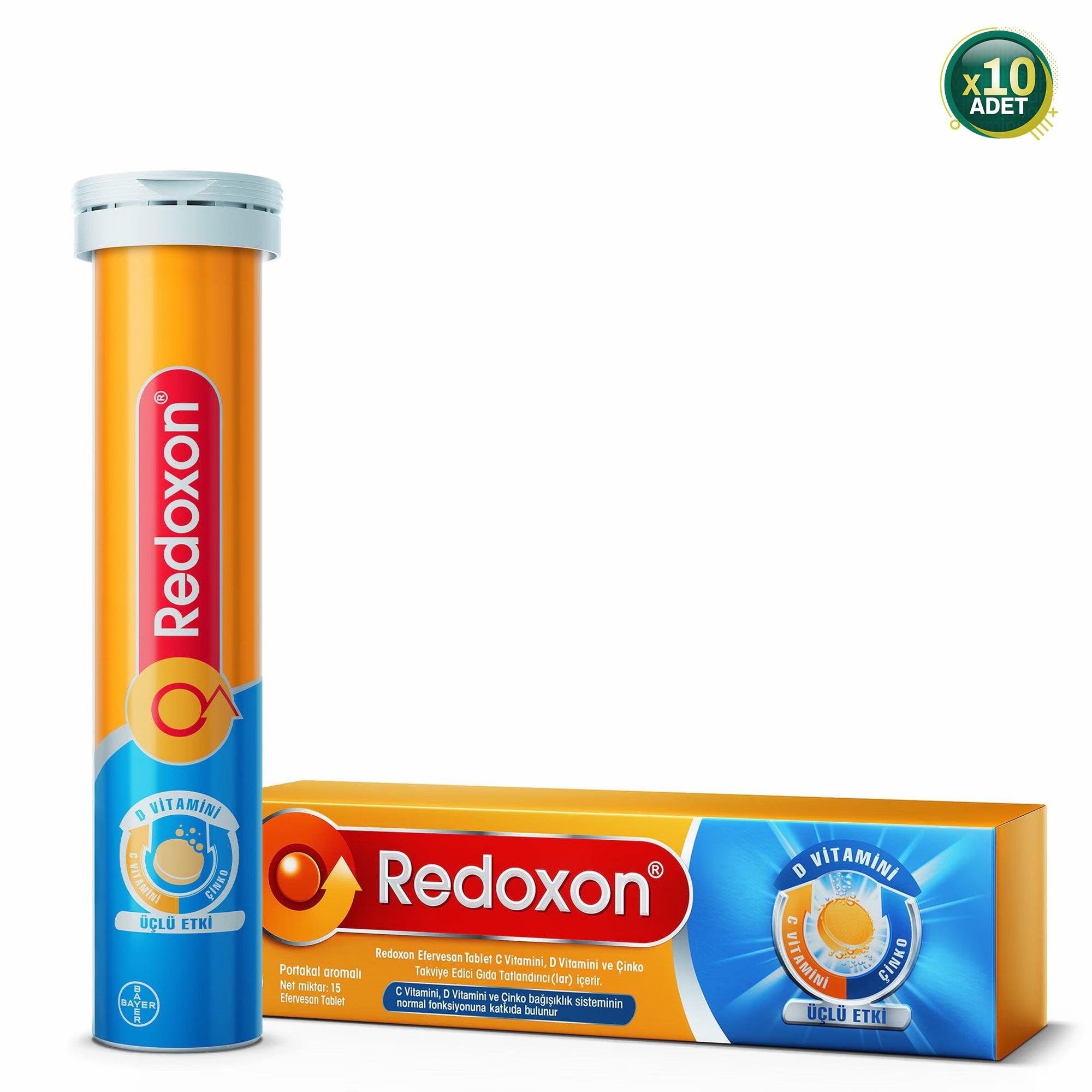 Redoxon Üçlü Etki 15 Efervesan Tablet 10 Adet