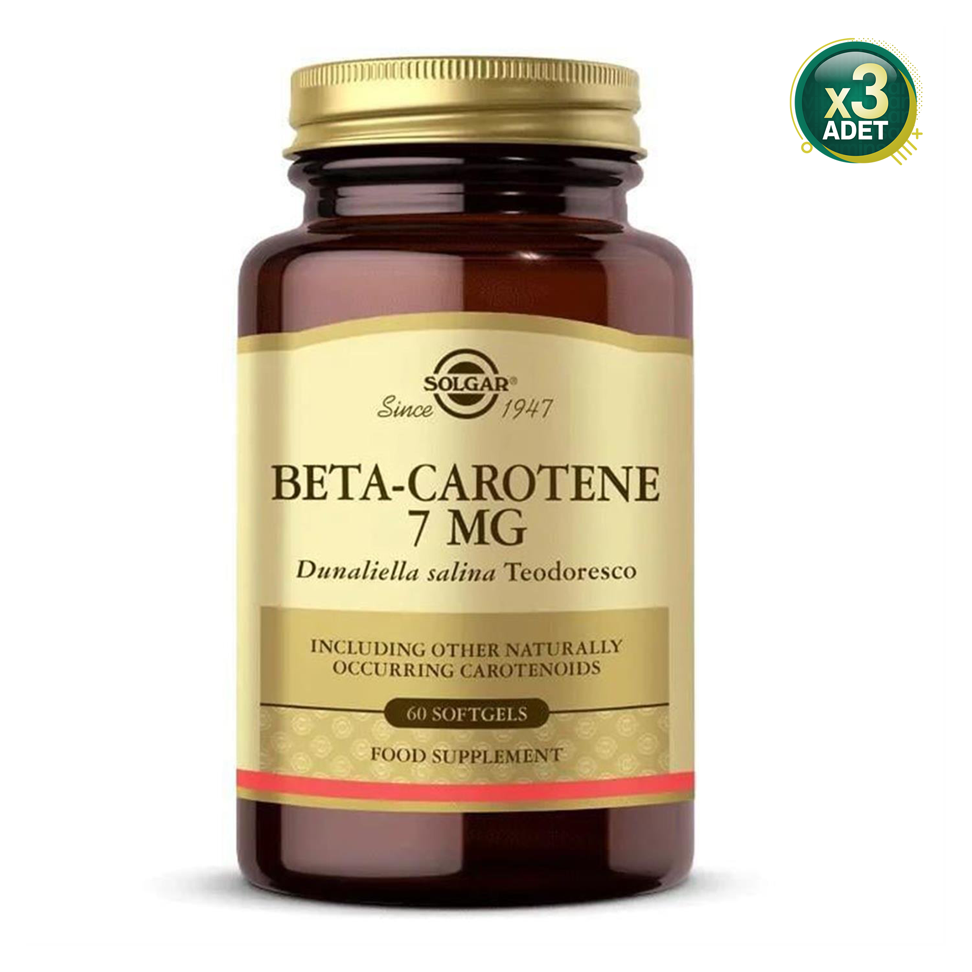 Solgar Beta Carotene 7 mg 60 Kapsül 3 Adet