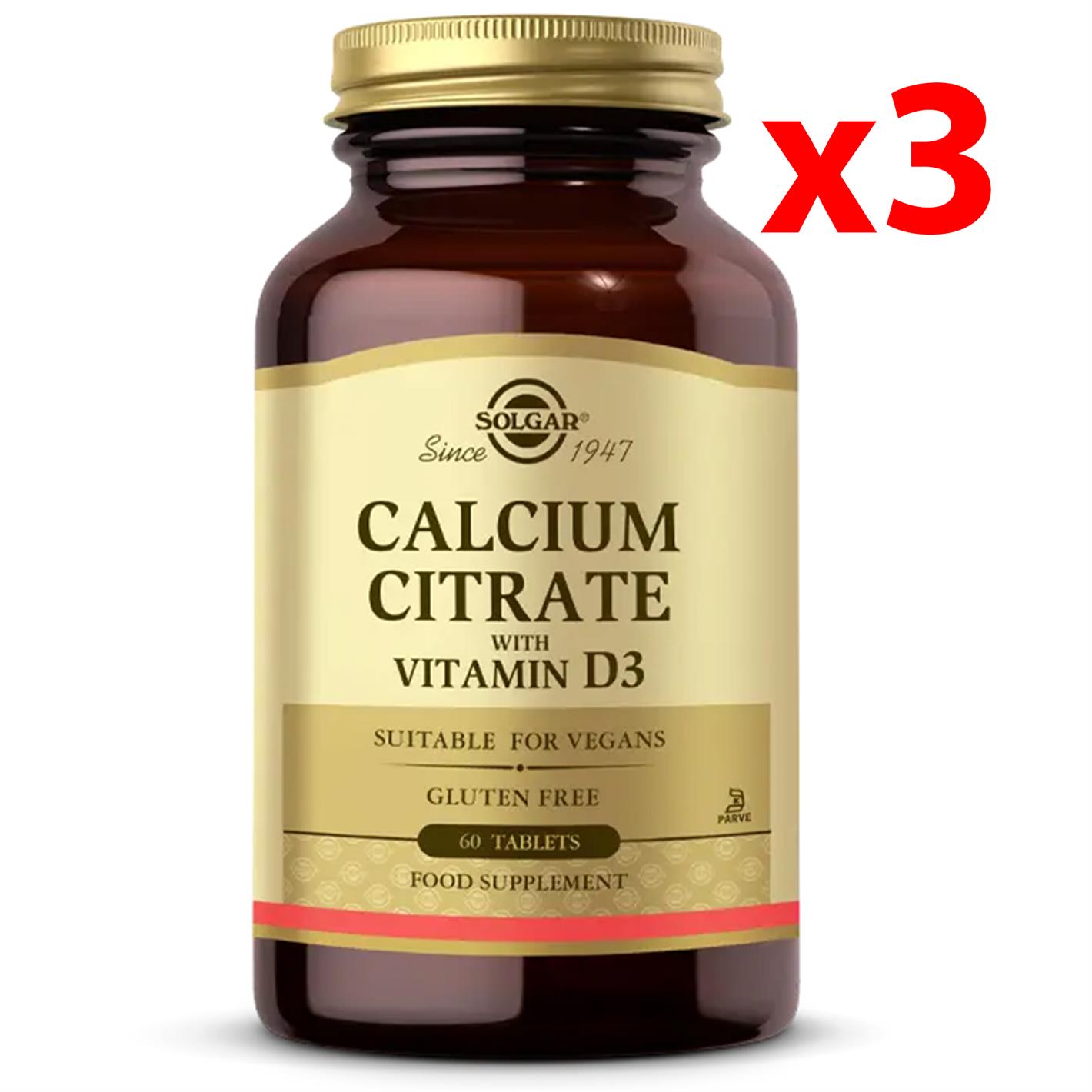 Solgar Calcium Citrate With Vitamin D3 60 Tablet 3 Adet