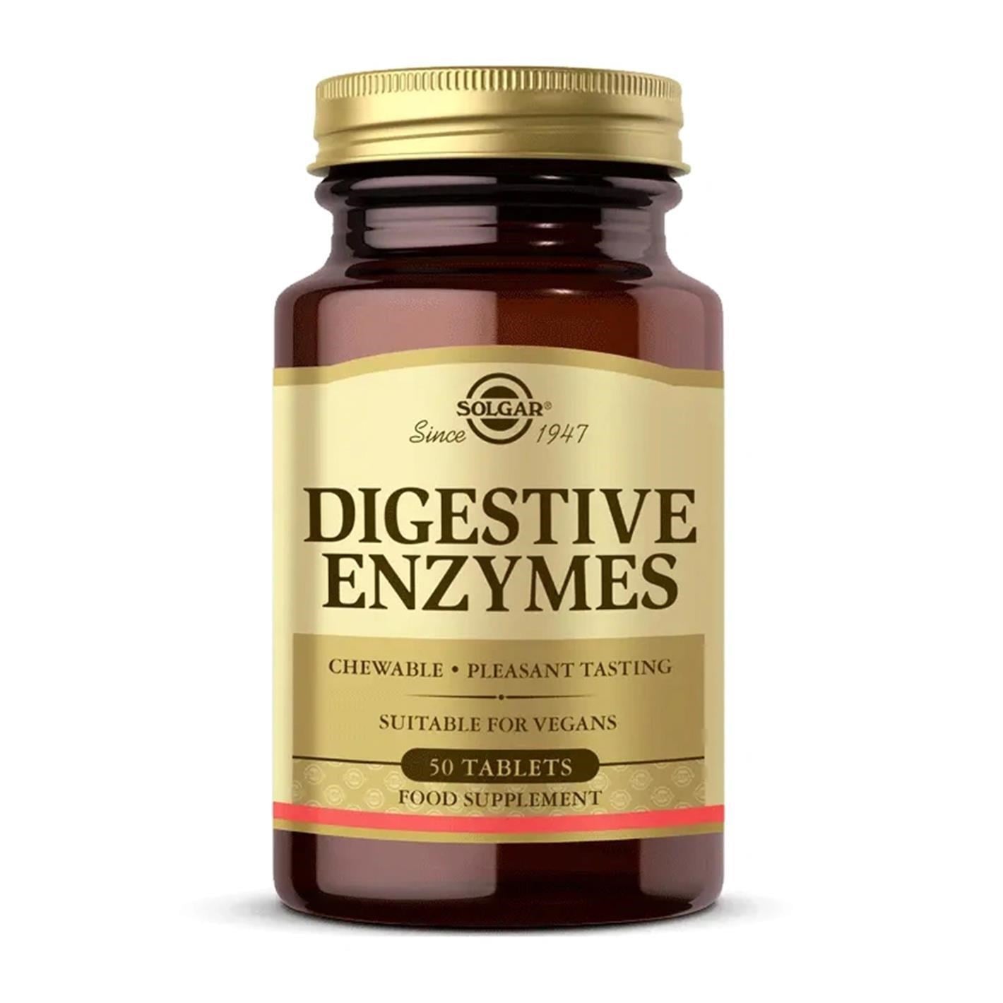 Solgar 50 Tablet Digestive Enzymes Vegan Dostu Aromasız Sindirim Desteği