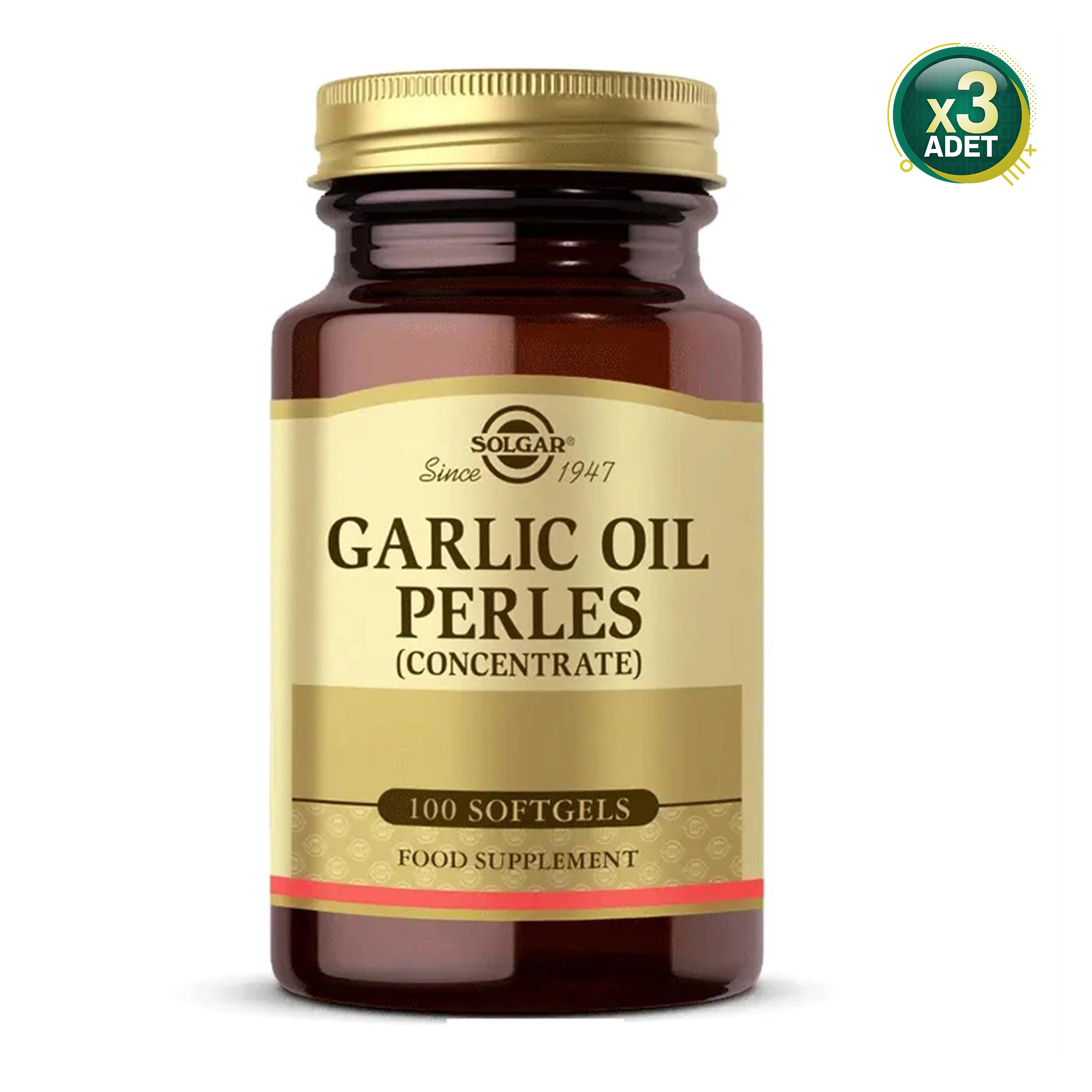 Solgar Garlic Oil Sarımsak Yağı 100 Kapsül 3 Adet