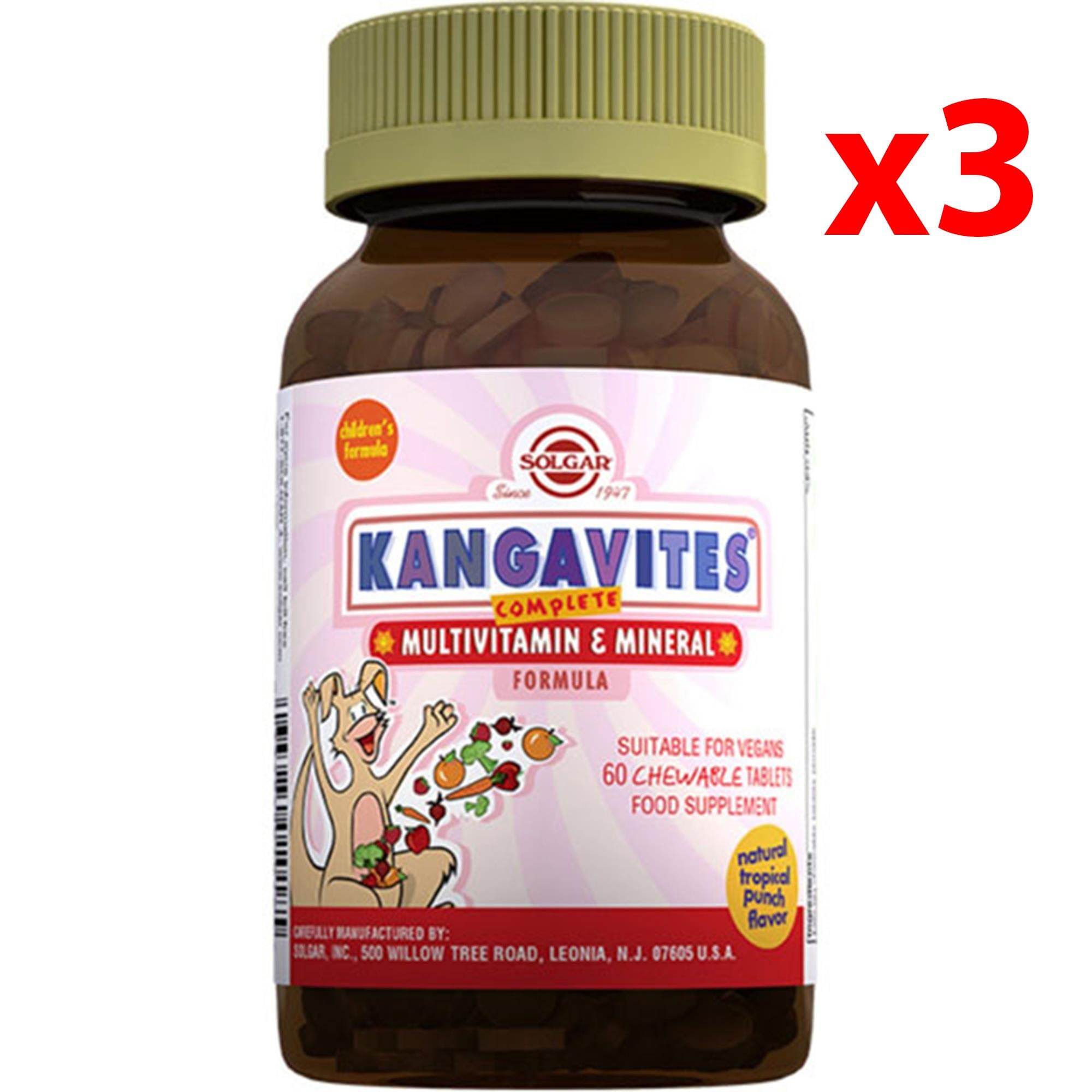 Solgar Kangavites Tropikal Meyve Aromalı 60 Tablet 3 Adet