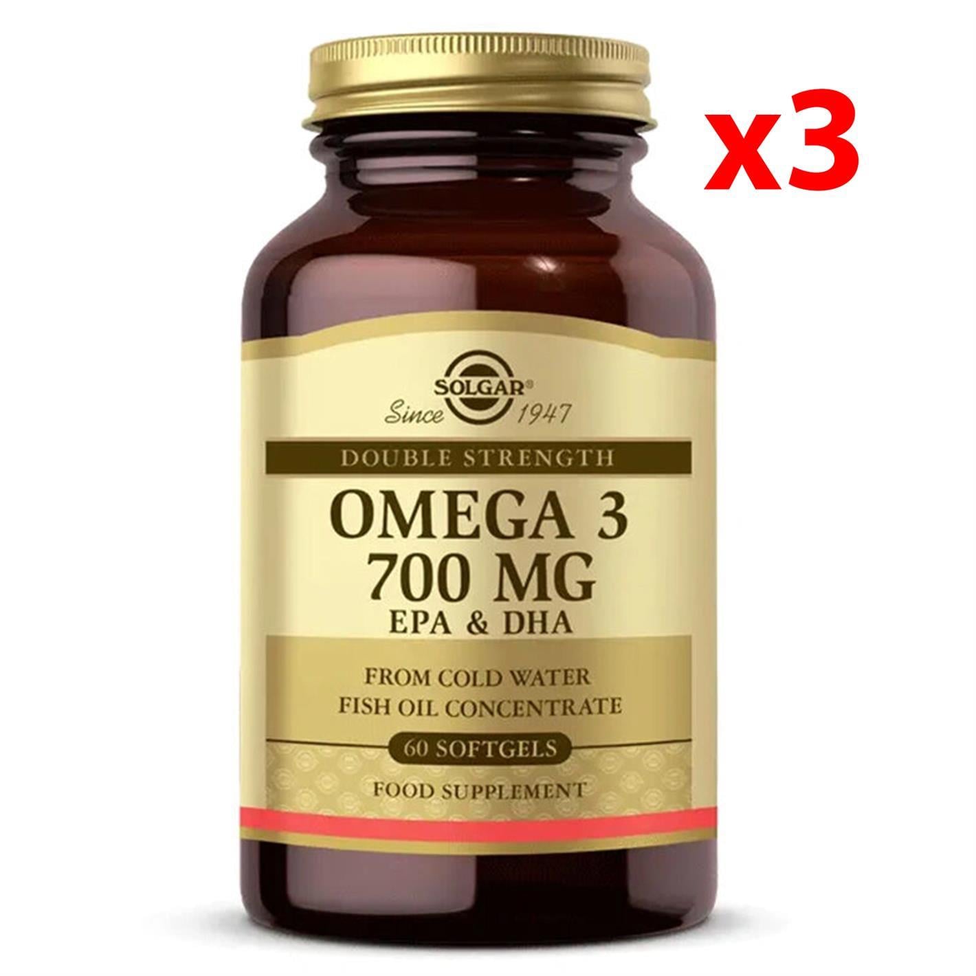 Solgar Omega 3 700 mg 60 Yumuşak Jelatinli Kapsül 3 Adet