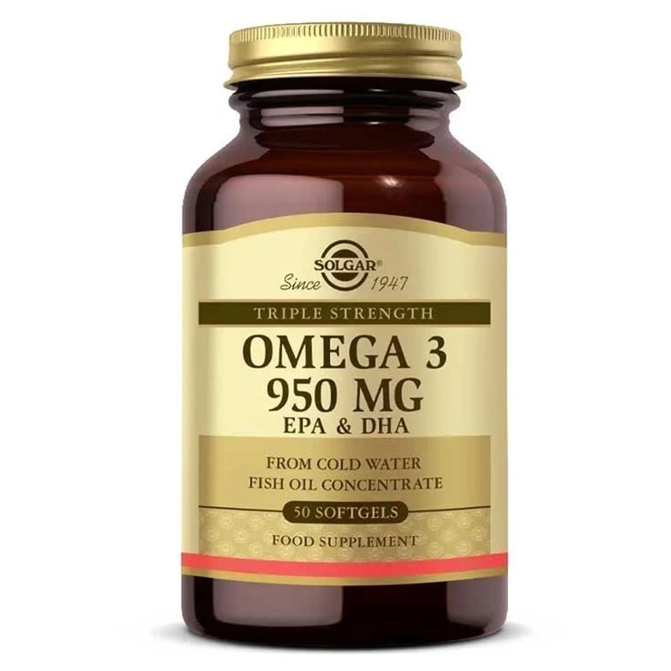  Solgar Omega-3 950 Mg 50 Softjel Balık Yağı Doymamış Yağ Asitleri İçeren Takviye Edici Gıda - Aromasız