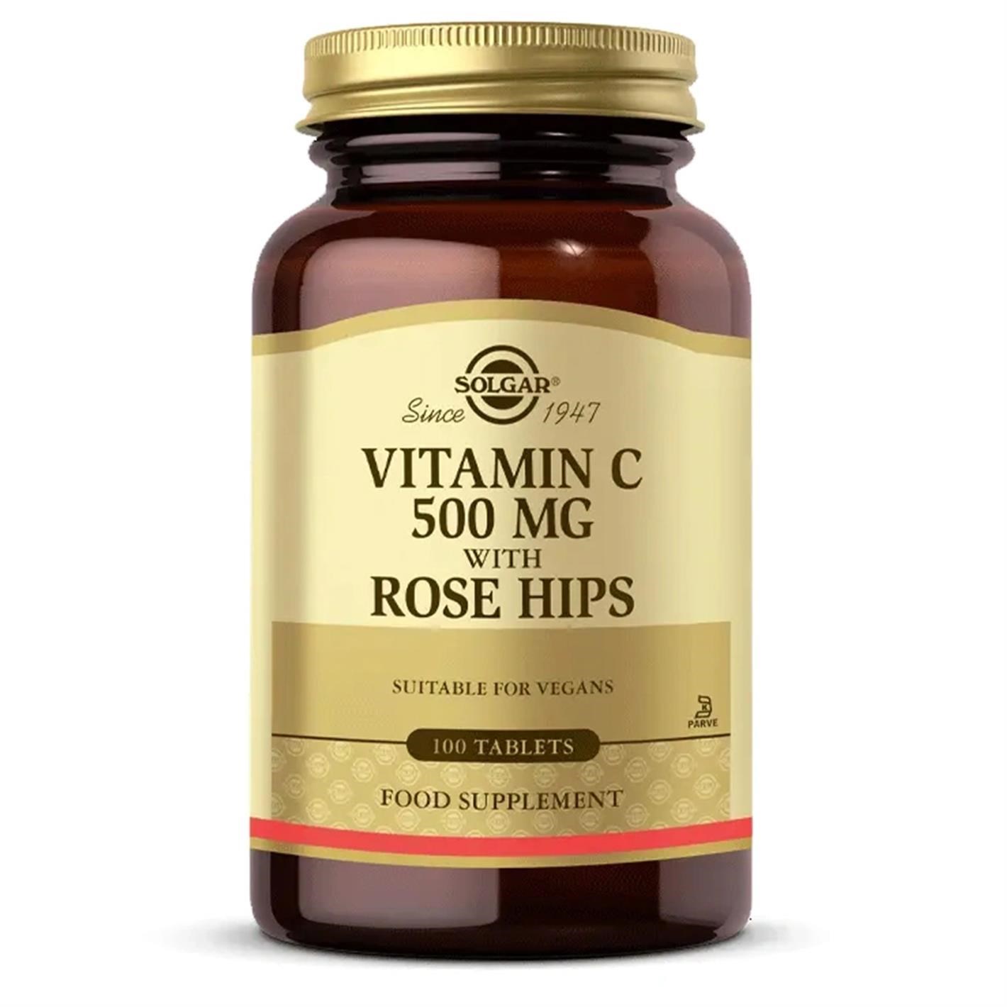 Solgar Vitamin C 500 Mgr With Rose Hips 100 Tablet