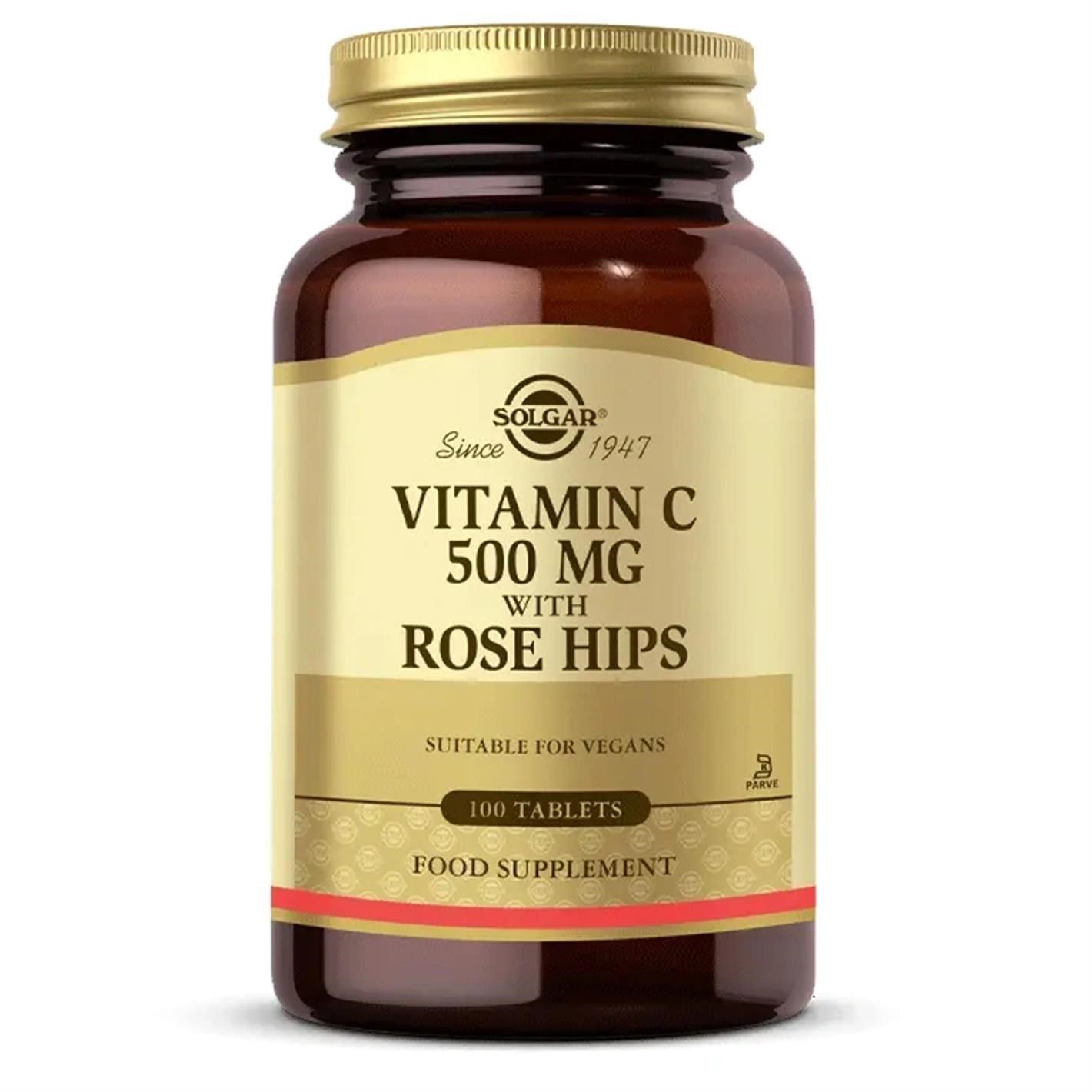 SOLGAR Vitamin C With Rose Hips 100x500 Mg