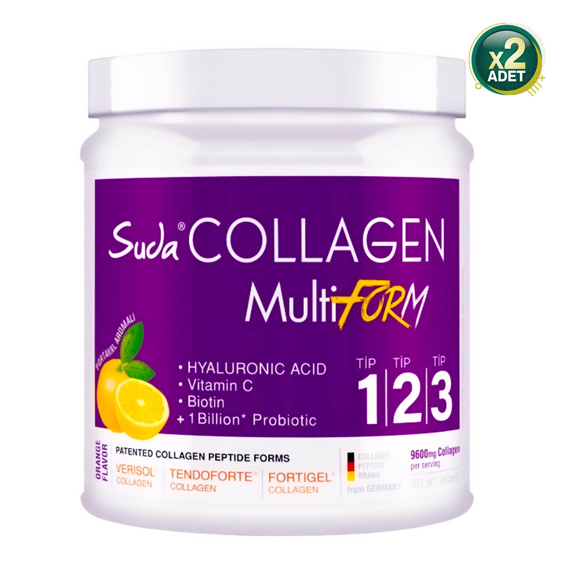 Suda Collagen MultiForm Portakal Aromalı Takviye Edici Gıda 360 g 2 Adet
