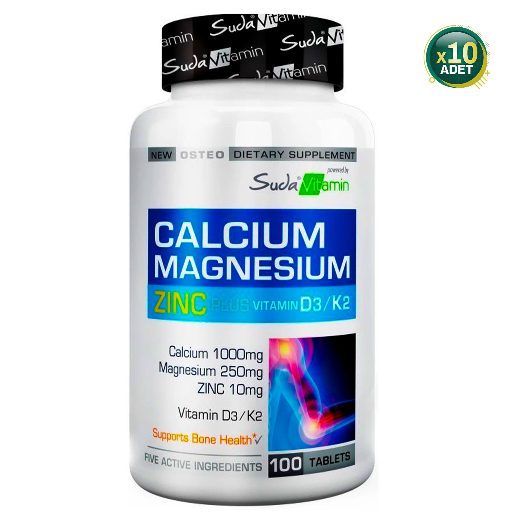 Suda Vitamin Calcium Magnesium Zinc Plus 100 Tablet 10 Adet