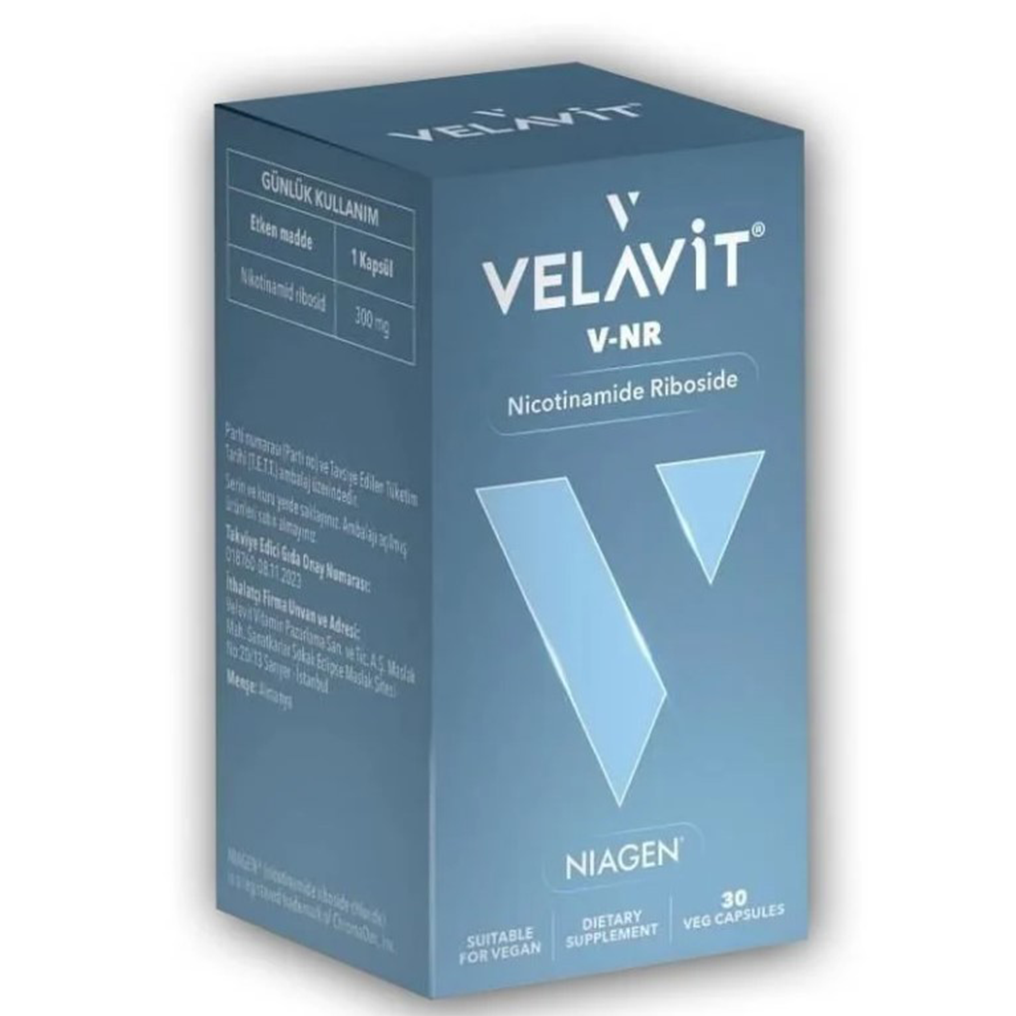 Velavit V- nr - Patentli Nad Öncülü Nikotinamid Ribosid - Longevity - 30 Kapsül - Dezenfektan Hediyeli (%72 Alkol)