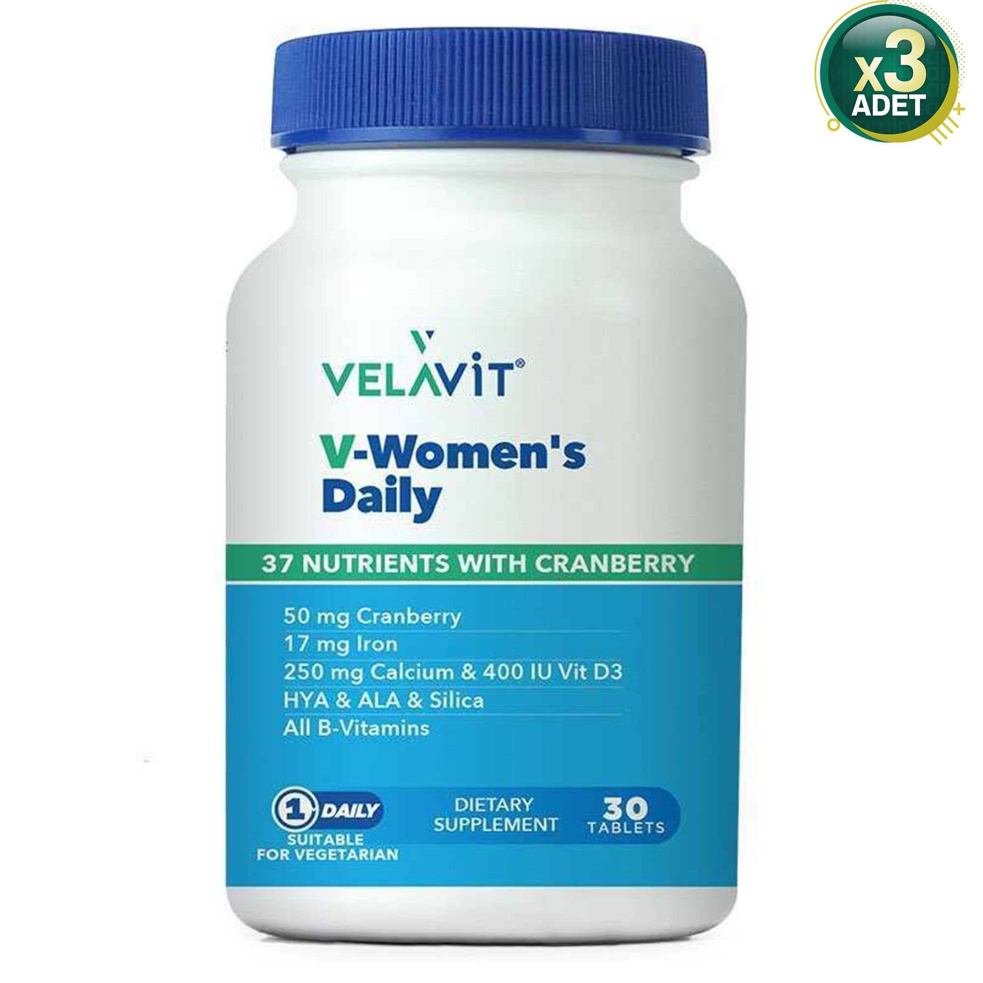Velavit V- Women's Daily - Kadınlar Için Multivitamin - 30 Tablet - 3 Adet (90 Tablet)