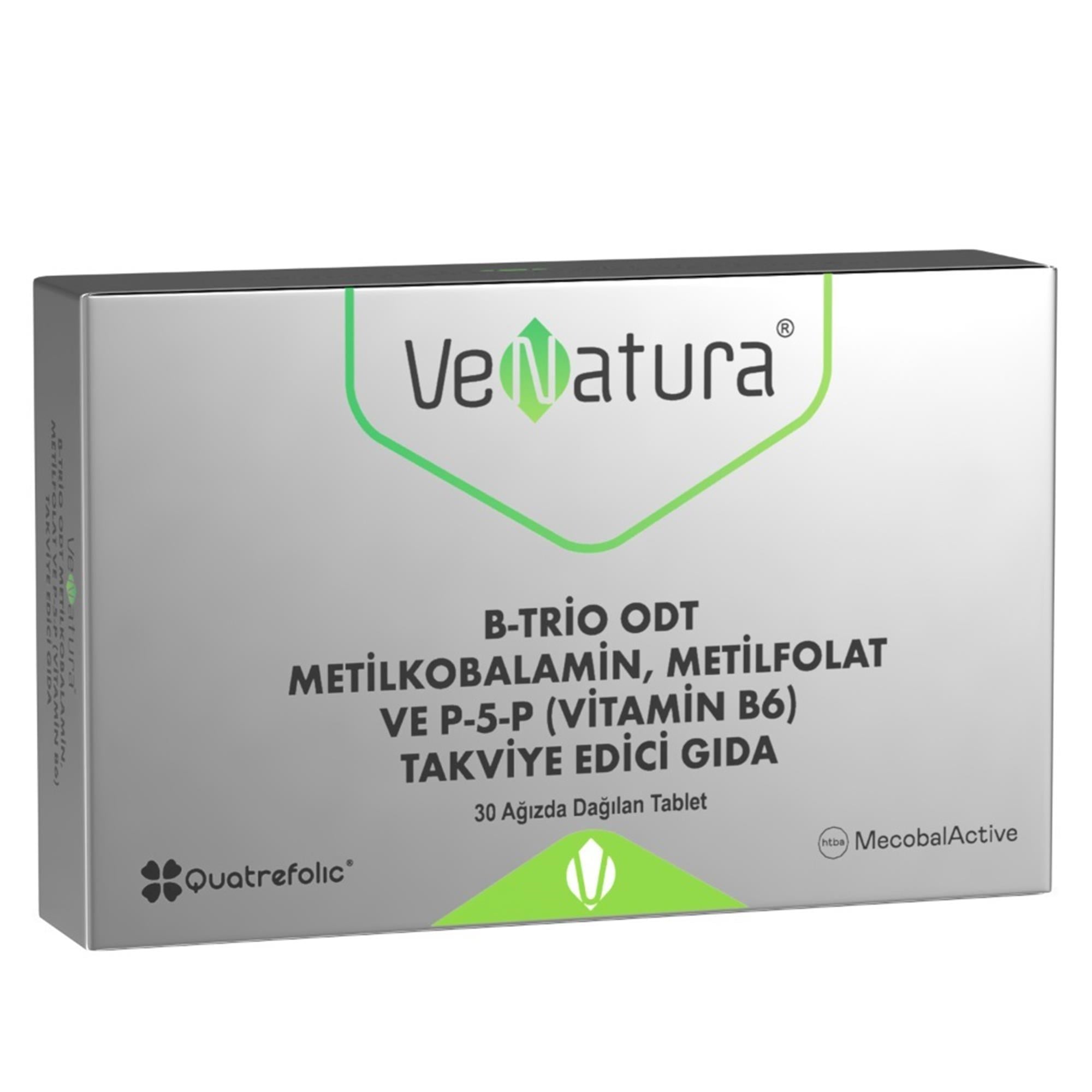 Venatura B-Trio Odt Metilkobalamin. Metil Folat Ve P-5-P Vitamin