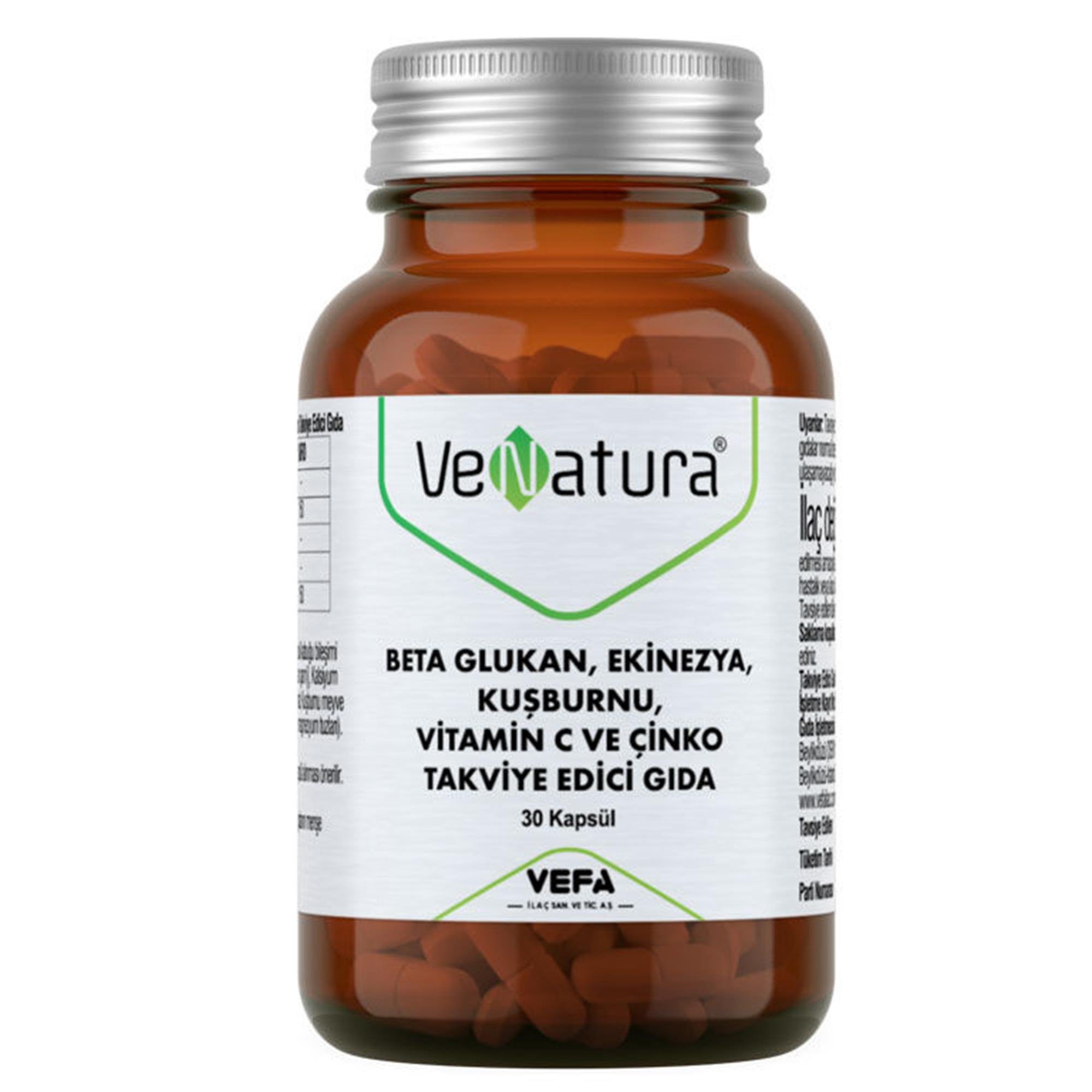 Venatura Beta Glukan Ekinezya Kuşburnu Vitamin C ve Çinko 30 Kapsül