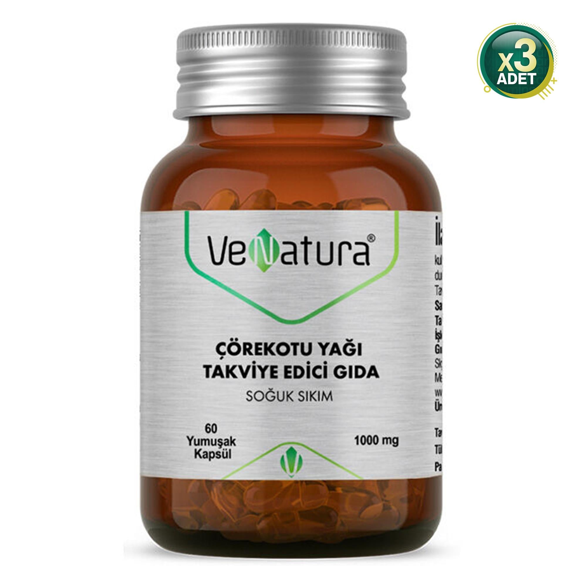 Venatura Çörek Otu Yağı 1000 mg 60 Kapsül 3 Adet
