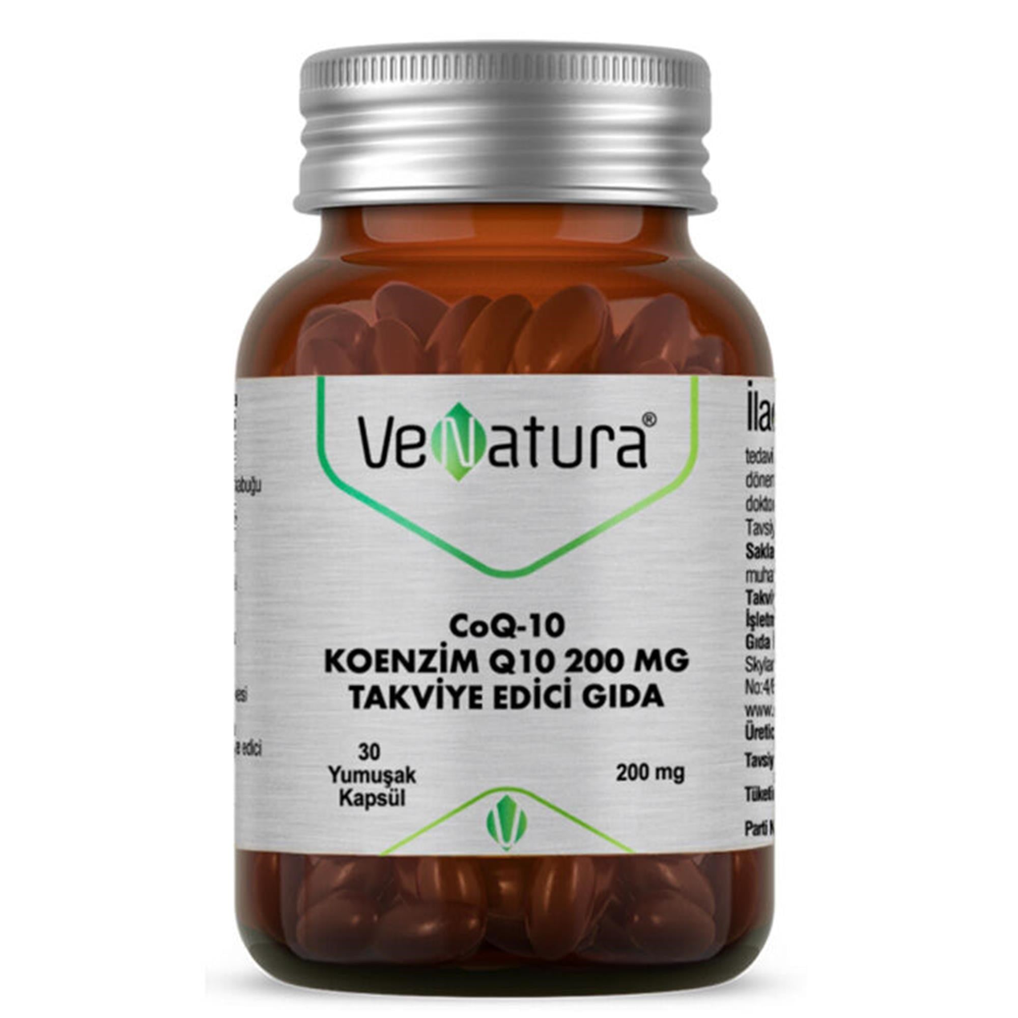 Venatura Koenzim Q10 200 mg 30 Kapsül Takviye Edici Gıda Yetişkinler İçin Aromasız