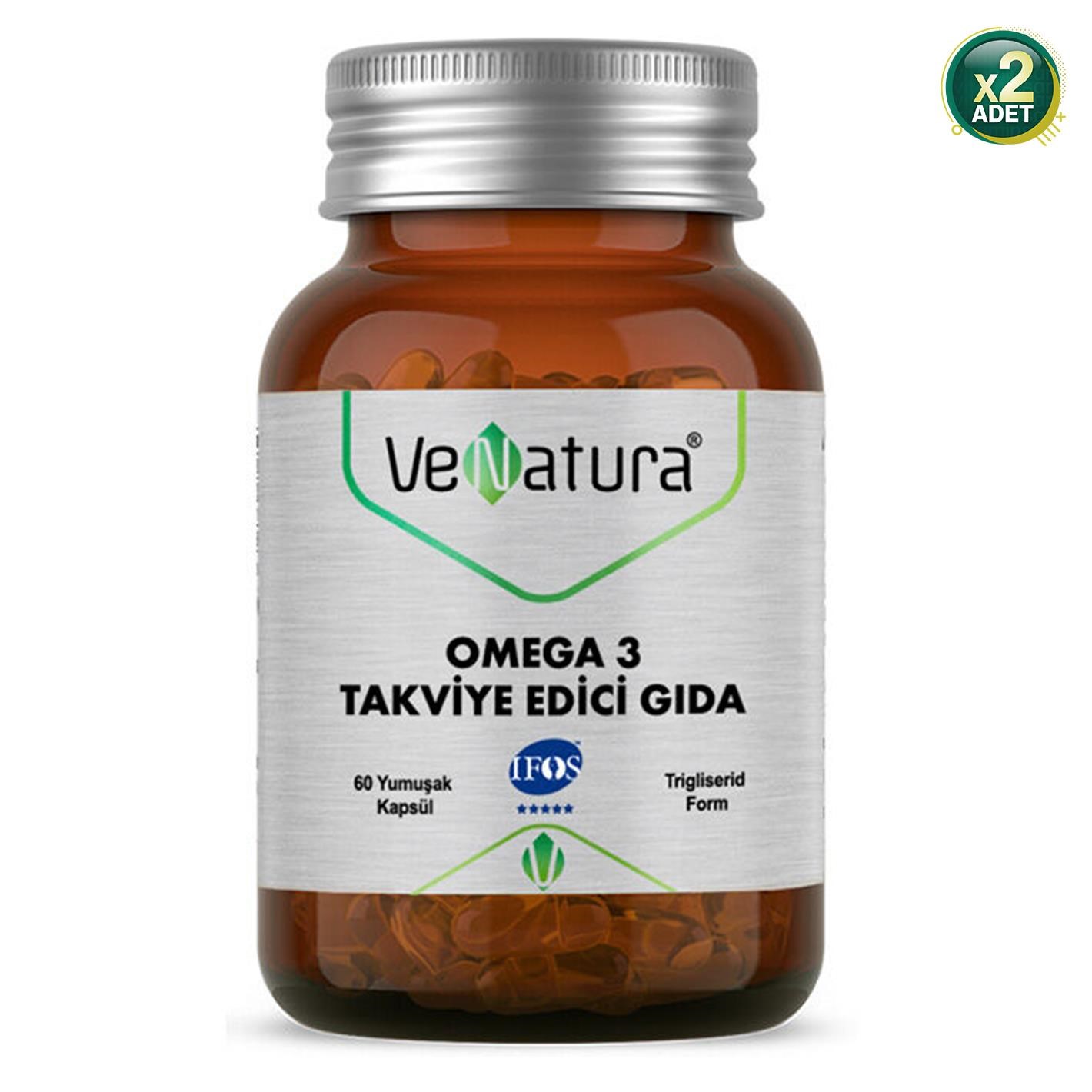VeNatura Omega 3 Takviyesi Edici Gıda, 60 Kapsül, 2 Adet