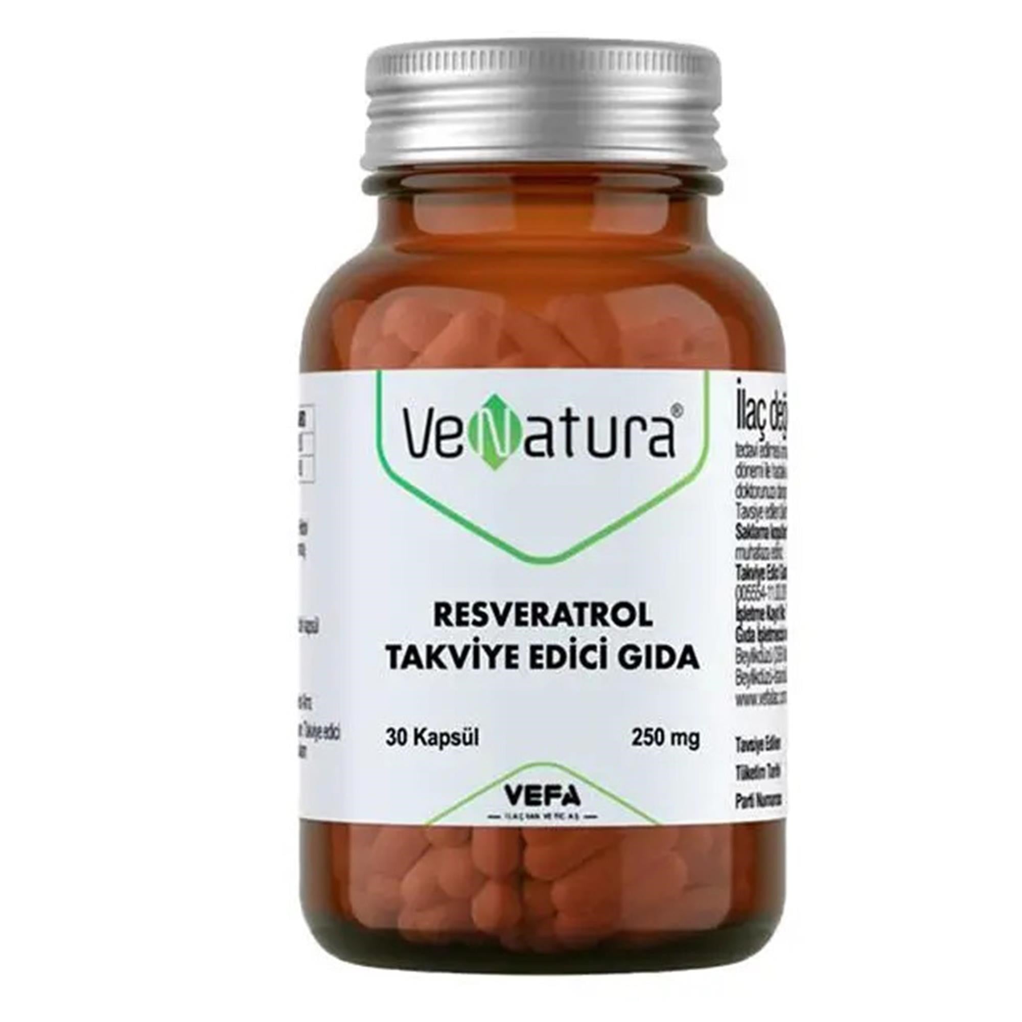 VeNatura Resveratrol Takviye Edici Gıda, 30 Kapsül, 250 mg