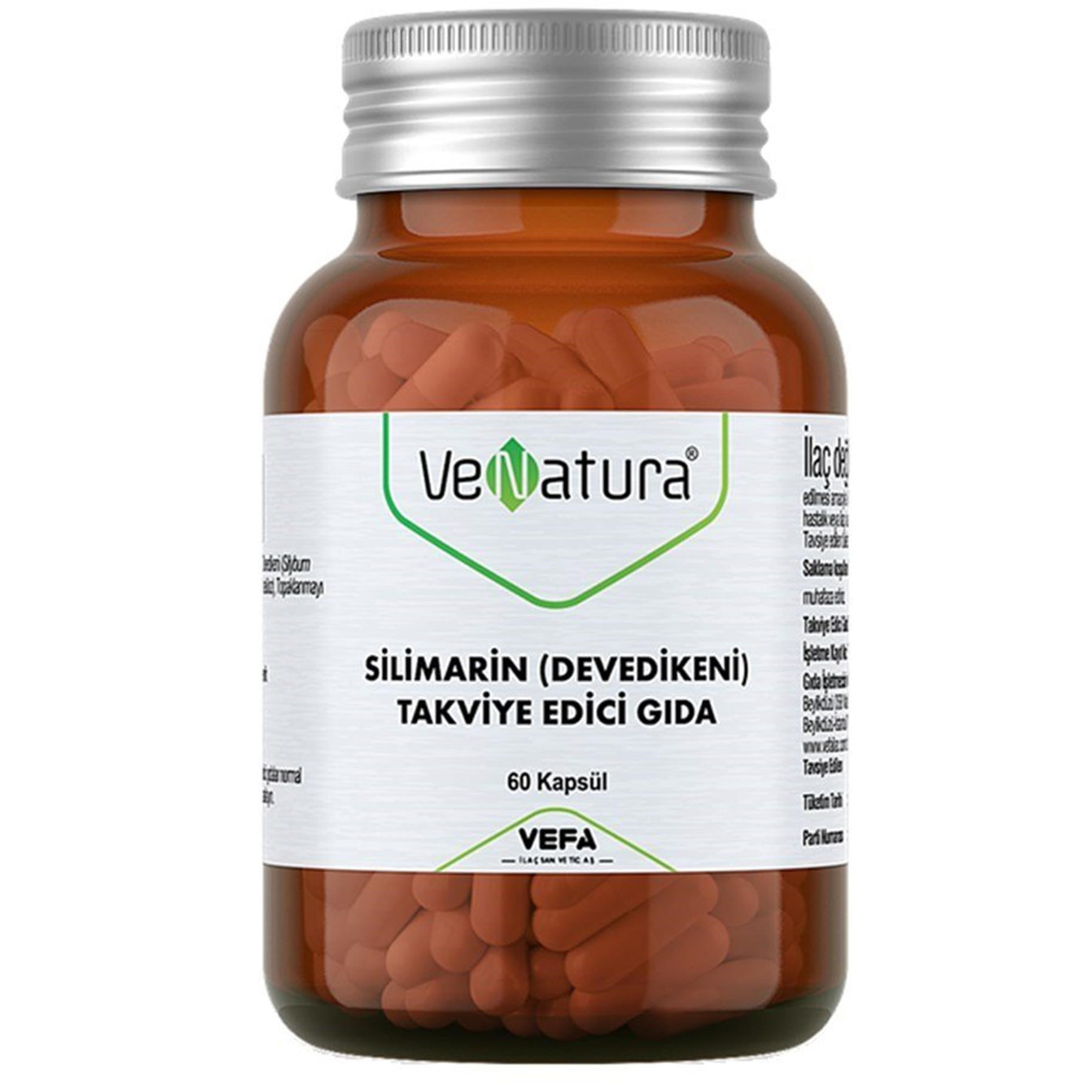 Venatura Silimarin (Devedikeni)Takviye Edici Gıda 120 mg 60 Kapsül (İlaç Kutusu Hediyeli) 