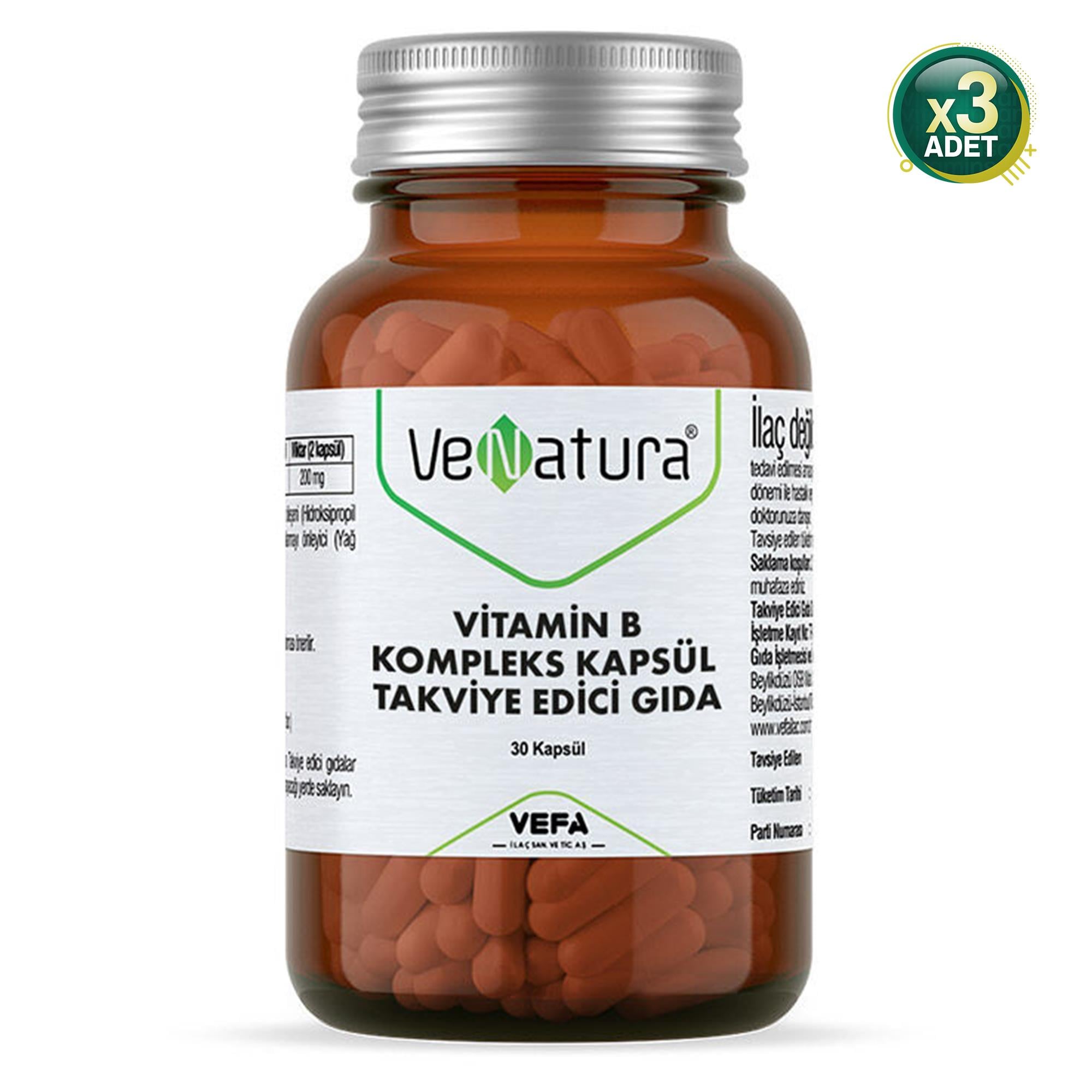 Venatura Vitamin B Kompleks 30 Kapsül 3 Adet