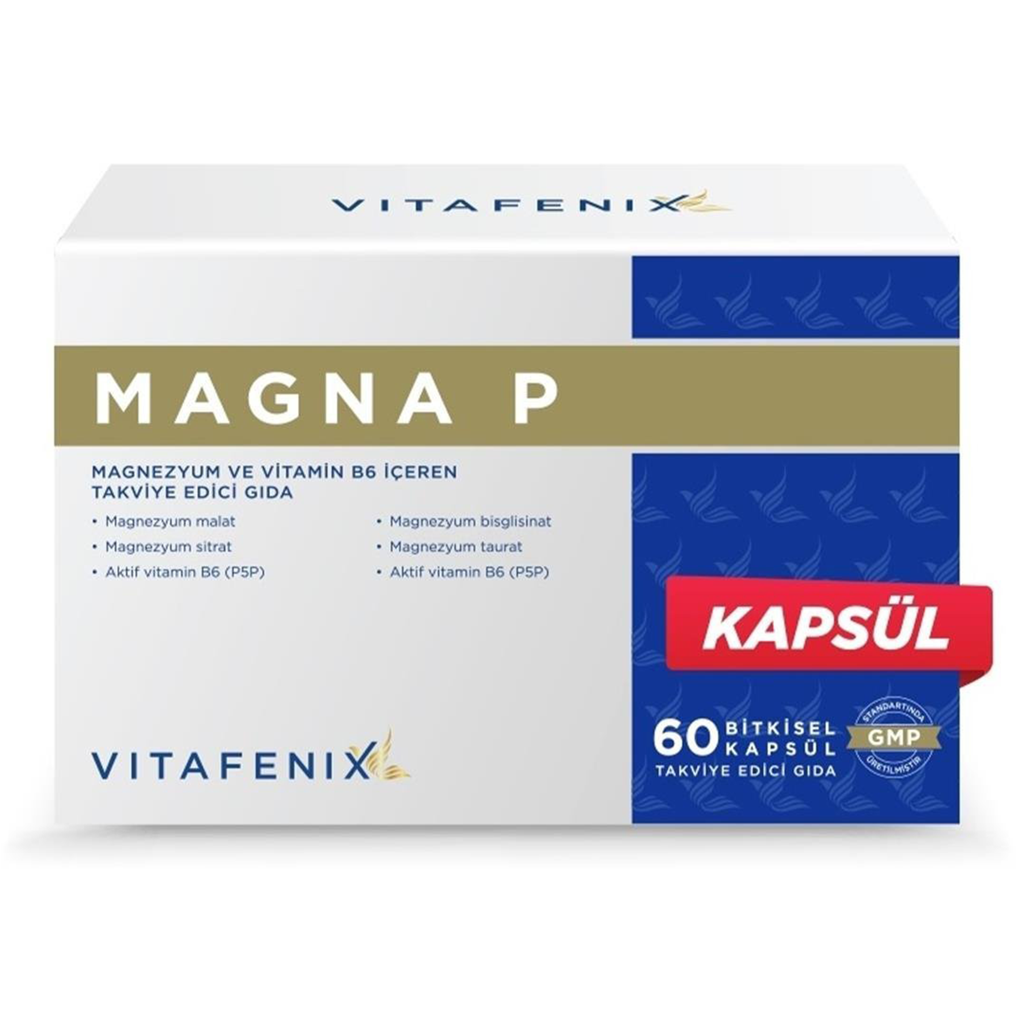 Vitafenix Magna P Magnezyum Ve Vitamin B6 İçeren Takviye 60 Kapsül