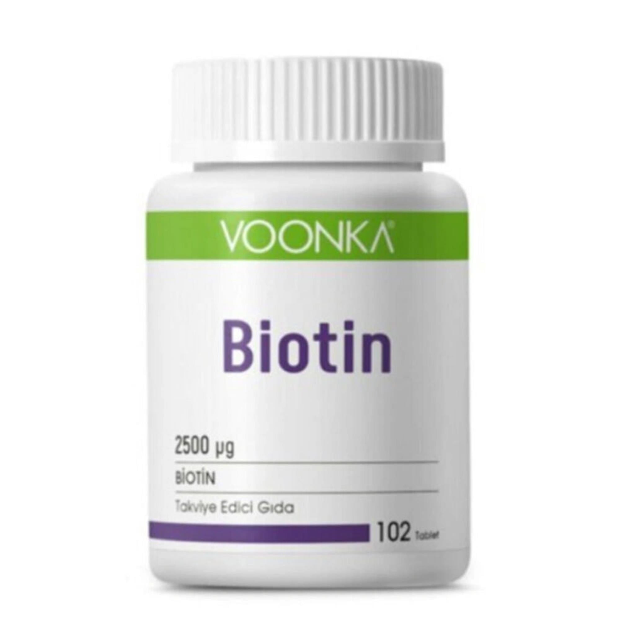 Voonka Bıotın 2500 Mcg 102 Tablet Yetişkinler İçin Türkiye Menşeli Vitamin ve Mineral Takviyesi