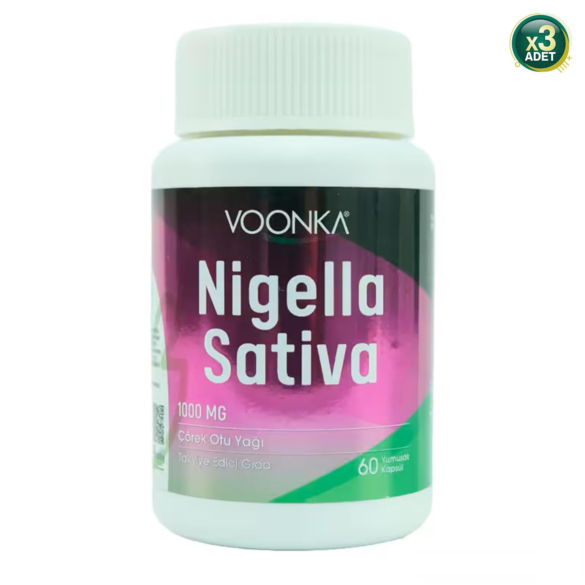 Voonka Nigella Sativa Çörek Otu Yağı 1000 mg 60 Kapsül 3 Adet