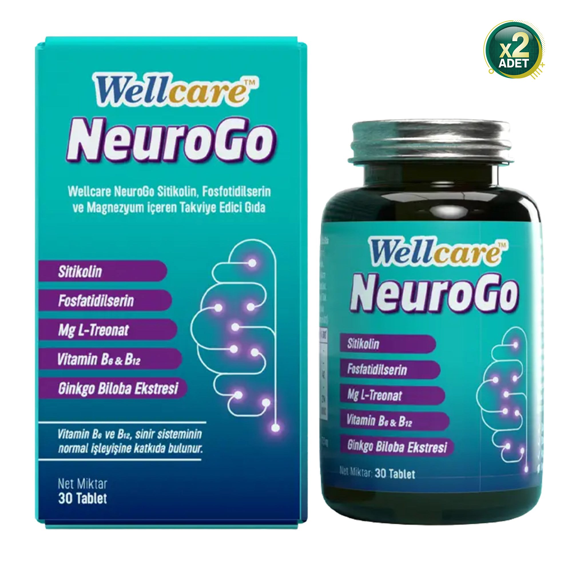 Wellcare NeuroGo 30 Tablet 2 Adet