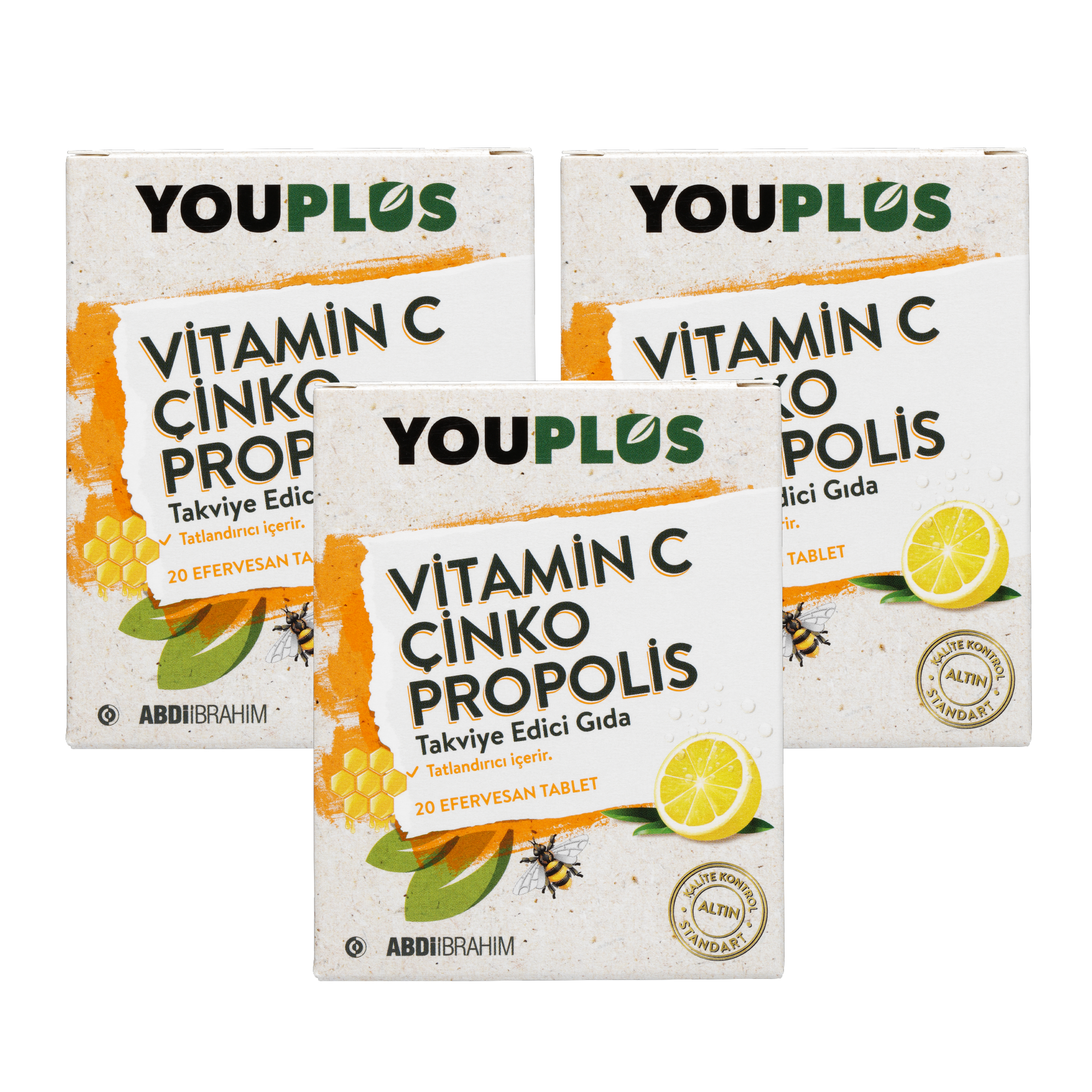 Youplus Vitamin C Çinko Propolis 20 Efervesan Tablet 3 Adet