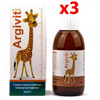 Argivit Classic L-Arjinin, Multivitamin ve Multimineral İçeren Şurup 150 ml 3 Adet