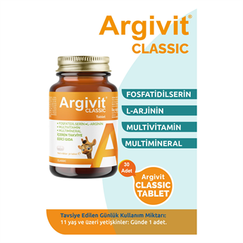 Argivit Classic 30 Tablet Fosfotidilserin ve L-Arginin İçeren Takviye Edici Gıda