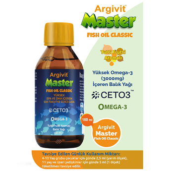 Argivit Master Fish Oil Classic Balık Yağı 150 ml - İlaç Kutusu Hediyeli