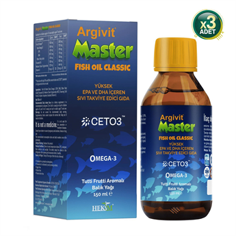 Argivit Master Fish Oil Classic Balık Yağı 150 ml - 3 Adet (450 Ml)
