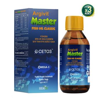 Argivit Master Fish Oil-Balık Yağı 150ml 3 Adet