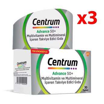 Centrum Advance 50 Multivitamin 50 Yaş Üstü Tablet 30 x 3 Adet