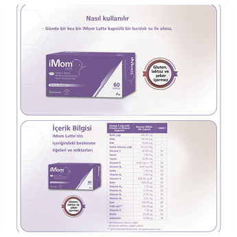 iMom Latte Omega 3 Takviye Edici Gıda 60 Kapsül 2 Adet