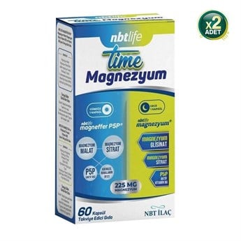Nbt Life Time Magnezyum 60 Kapsül 2li (İlaç Kutusu Hediyeli)