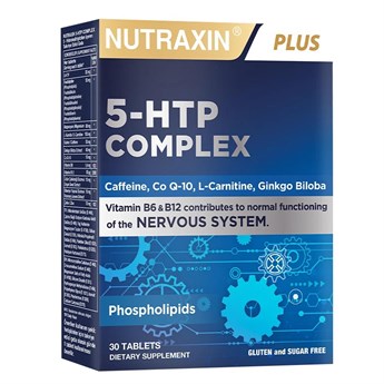 Nutraxin 5-HTP Complex 30 Tablet – L-Karnitin, Ginkgo Biloba, CoQ-10, Vitamin B6 & B12, Çinko ve Bitkisel Ekstreli Destek Takviyesi