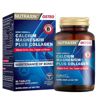 Nutraxin Osteo B-One Formula Kalsiyum Magnezyum Kolajen, Vitamin D3 Çinko Bakır, 90 Tablet